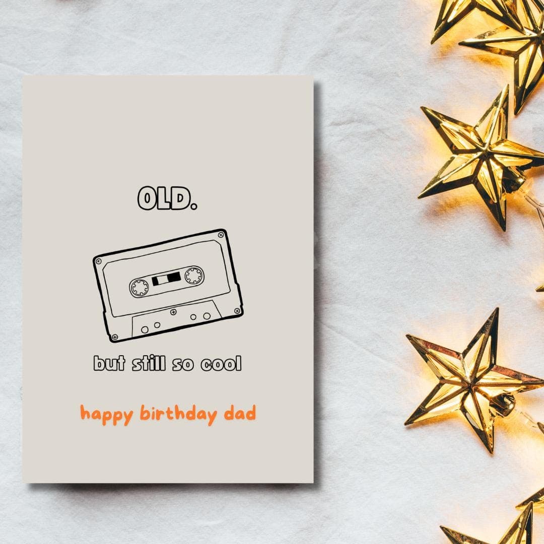 Funny Cassette Tape Birthday Card for Dad