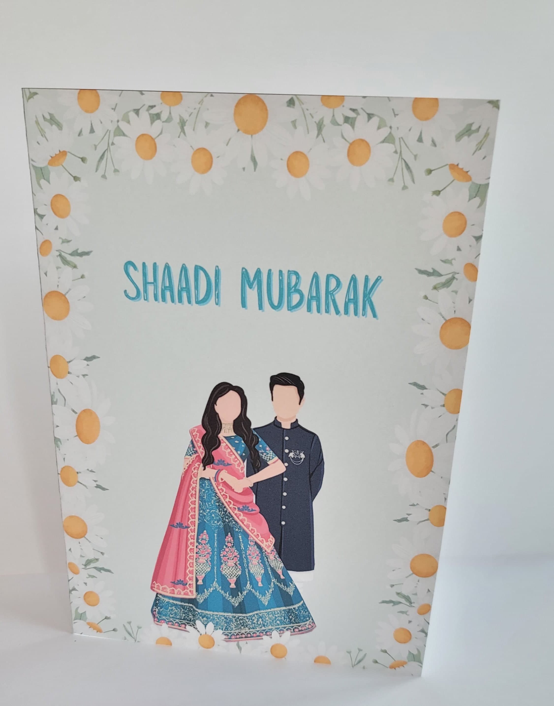 Shadi Mubarak Greeting Card, Desi Wedding (4.25x6.25) - image 5