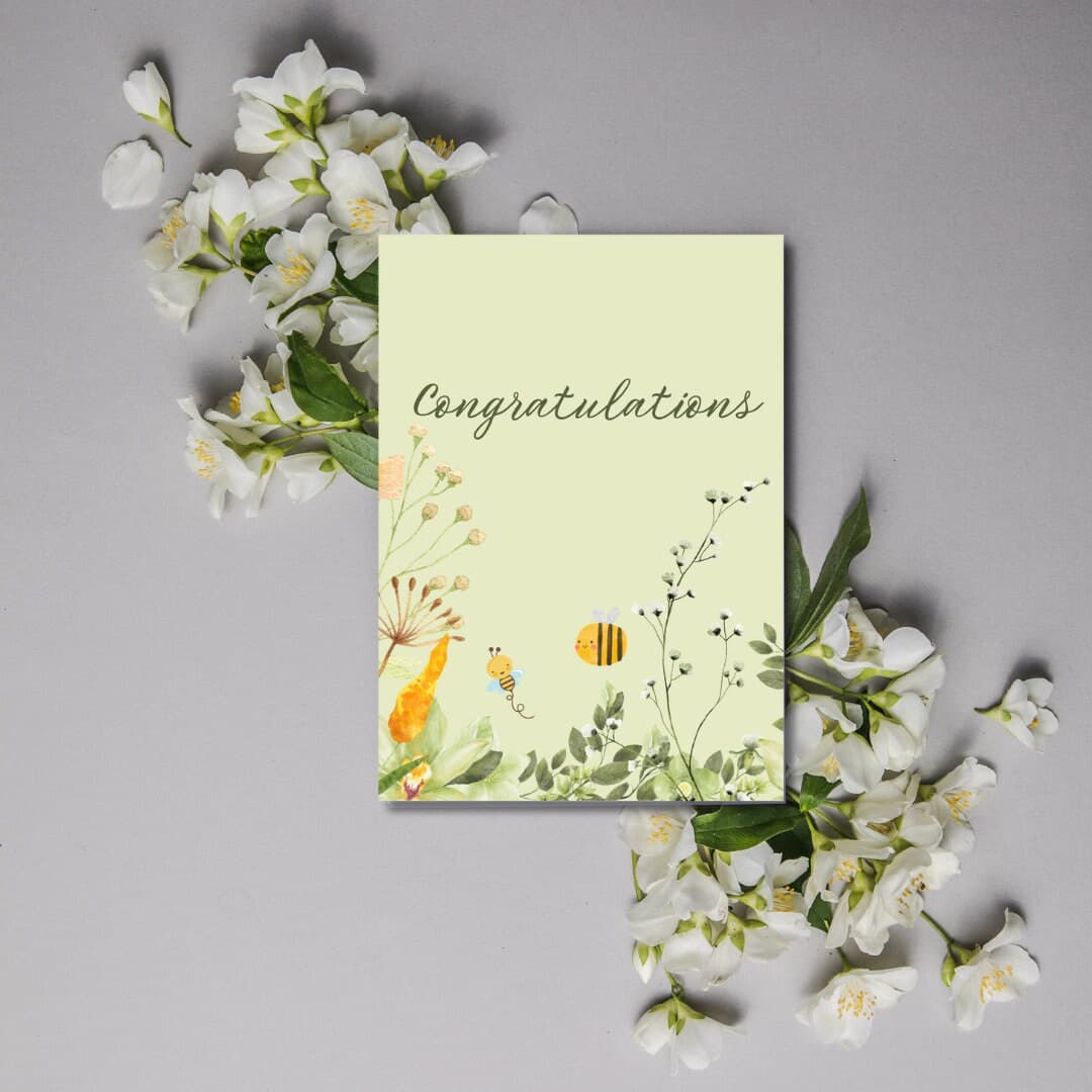 Congratulations Card Set: Blank Inside, Floral Designs (Set of Six) - image 4