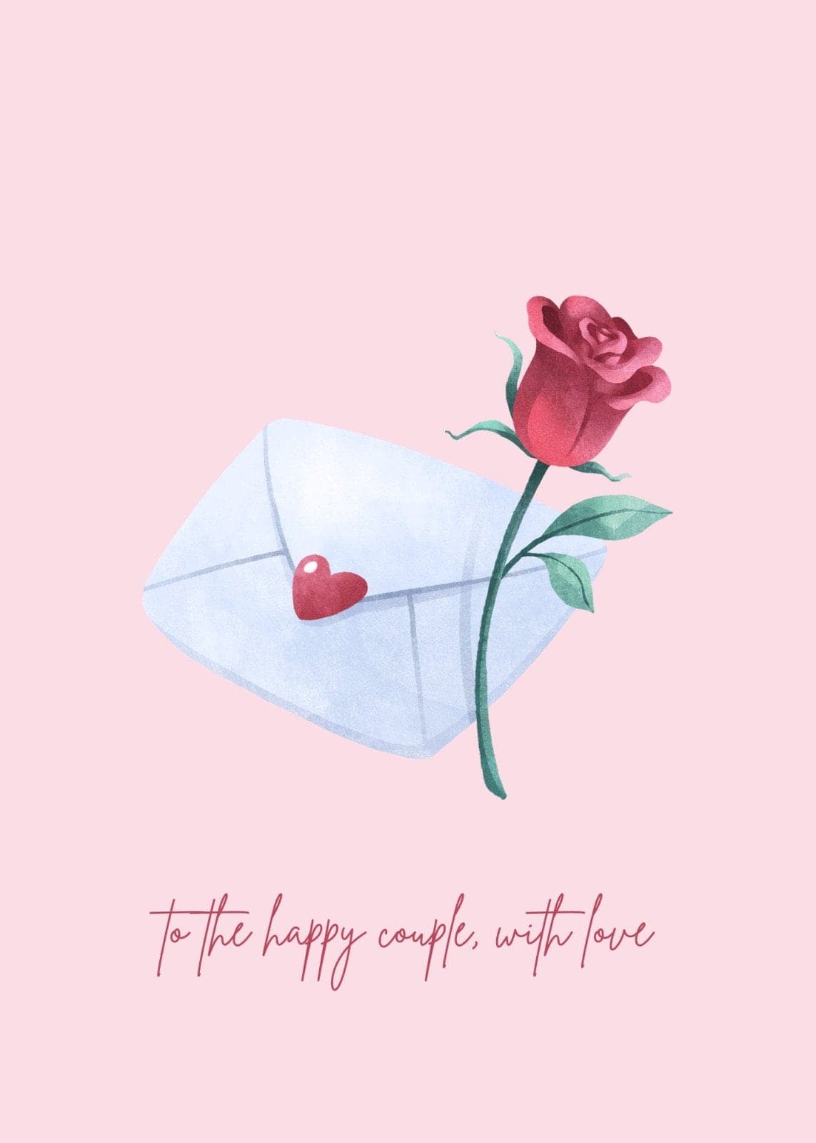 Rose Wedding Greeting Card, Happy Couple Gift - image 3