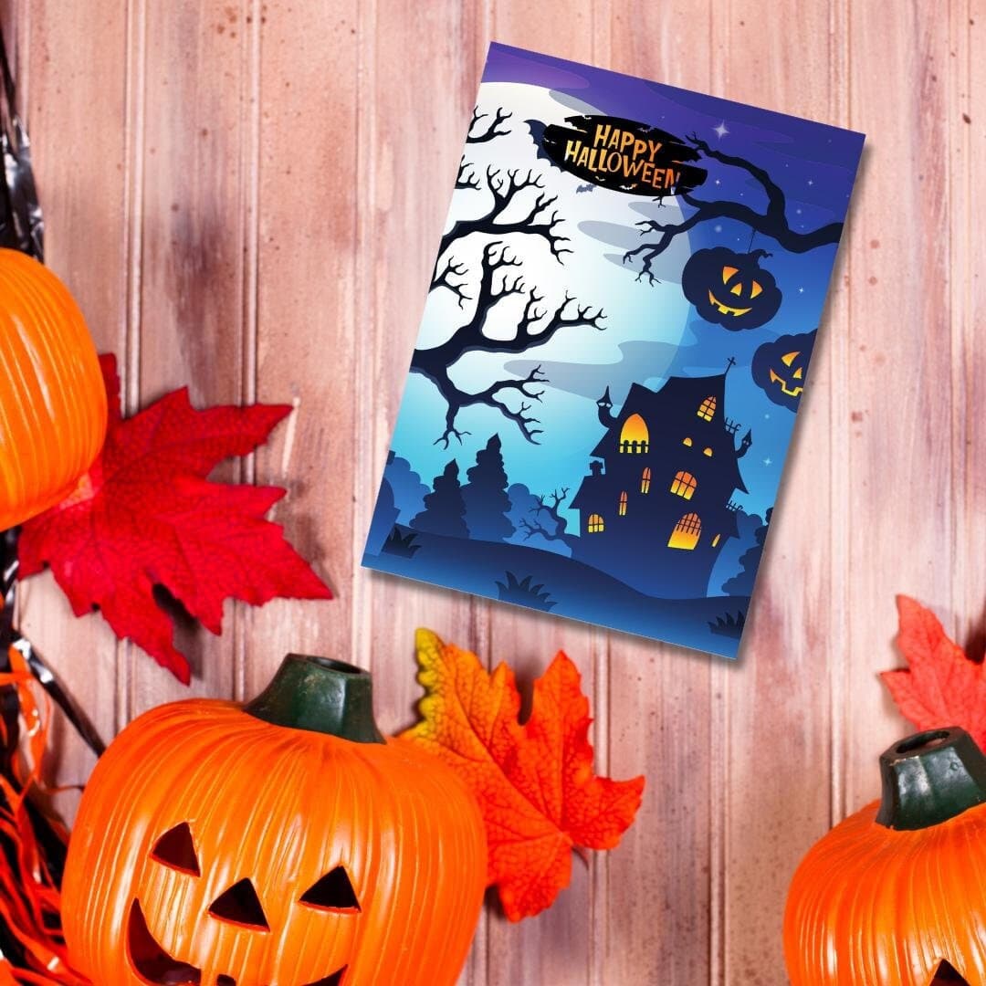 Haunted House Halloween Card, Blank Inside