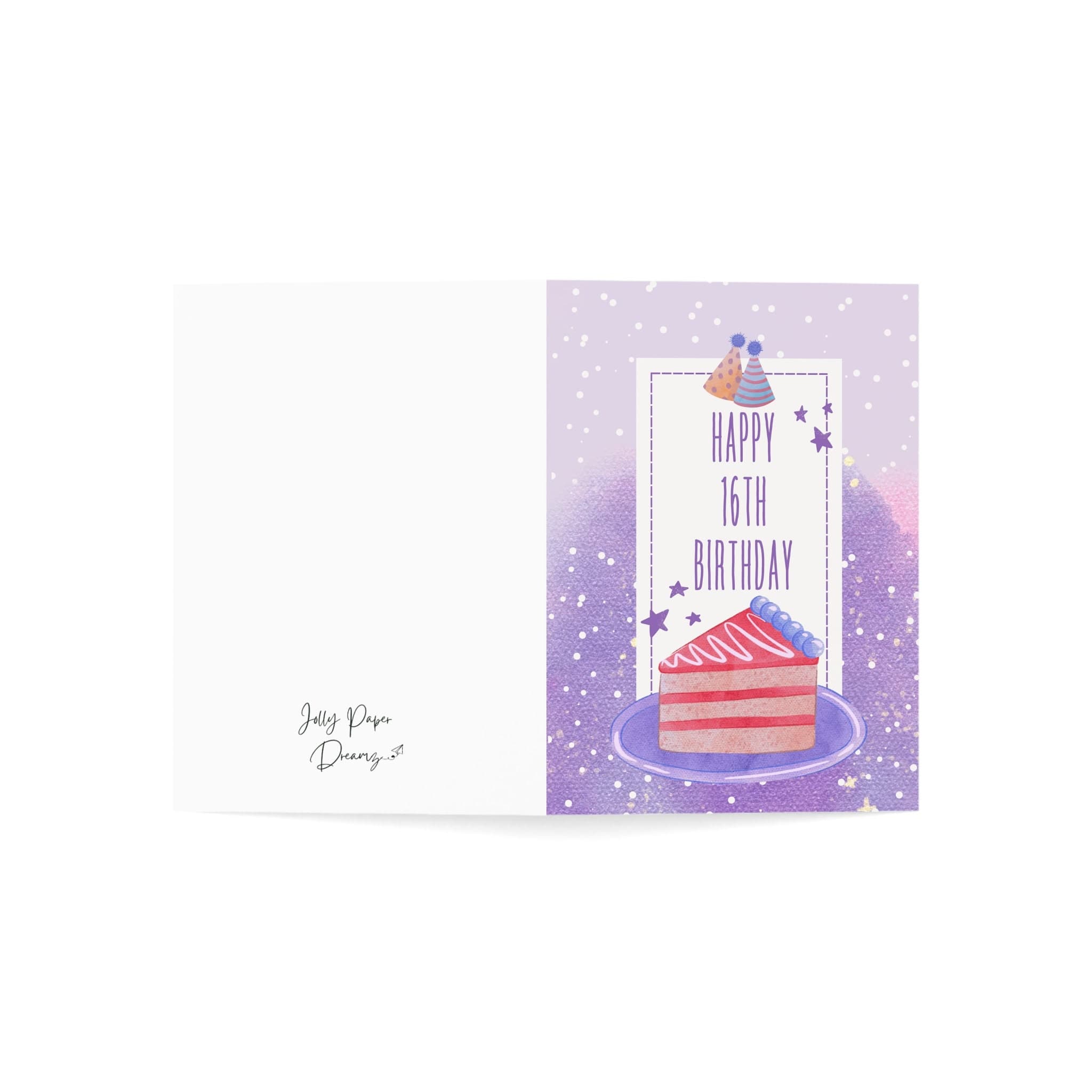 Sweet 16 Birthday Card, Purple Cake Design - image 4