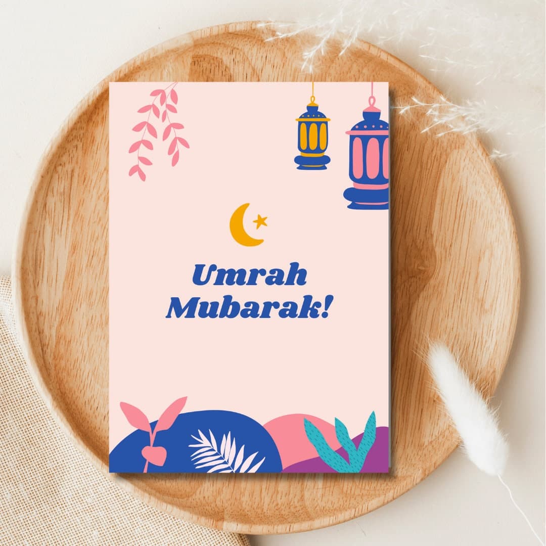Umrah Mubarak Greeting Card, Muslim Holiday Card