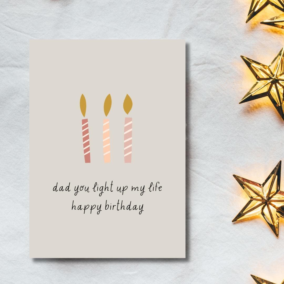 Dad Birthday Card, Candles, Personalized Greeting (4.25x6)