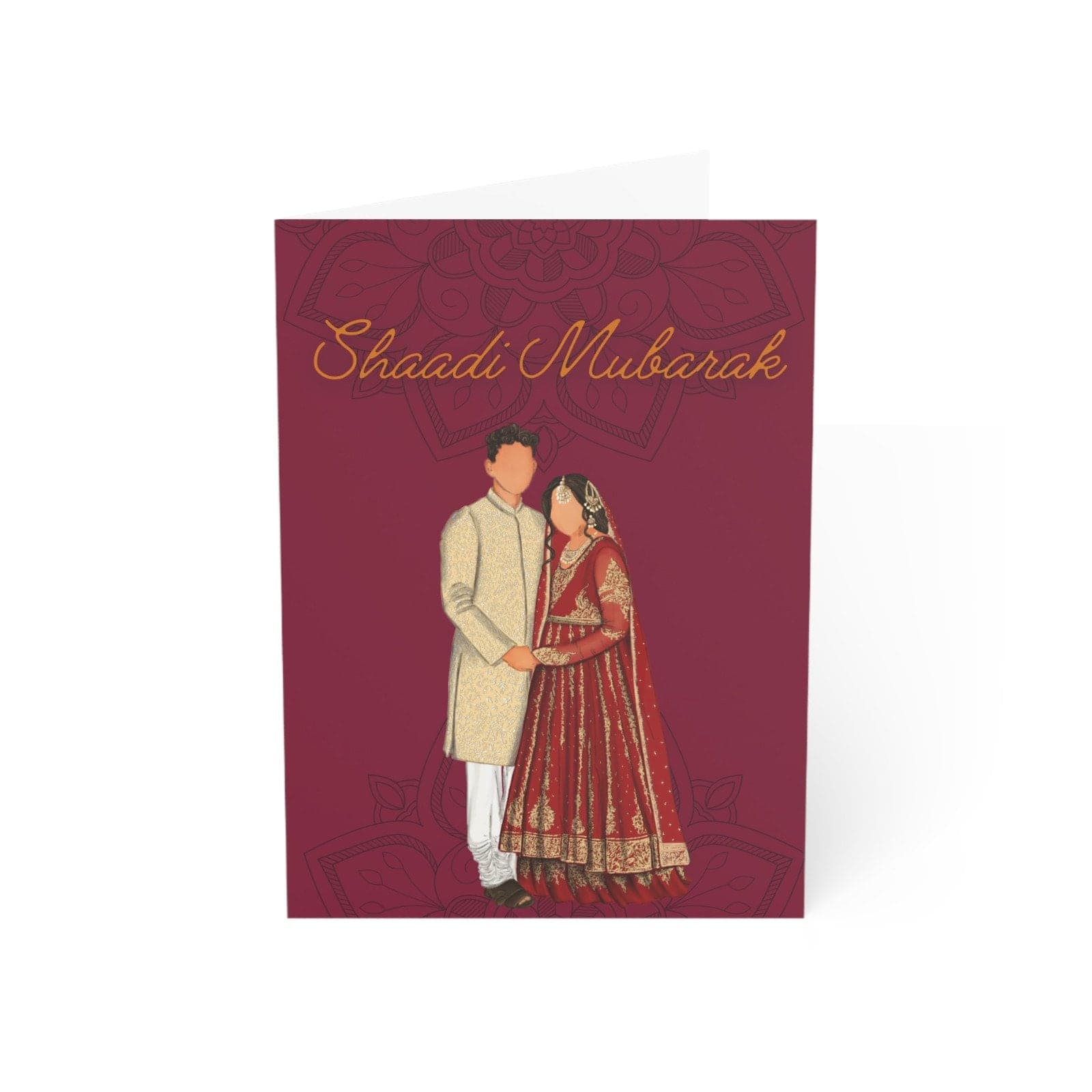 Shadi Mubarak Wedding Card, Indian Pakistani Bride and Groom - image 4