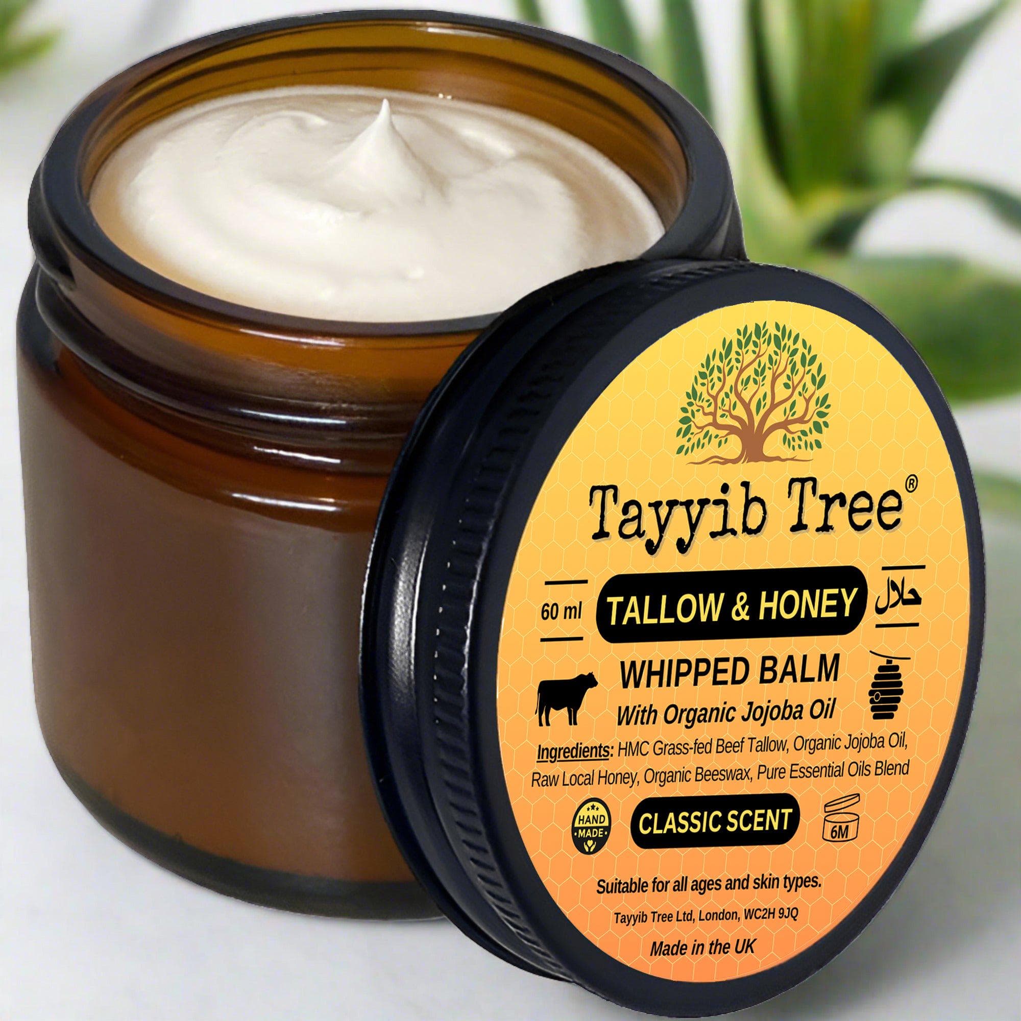 Halal Grass Fed Tallow & Raw Honey Whipped Balm | Natural Skin Repair Balm for Eczema, Proriasis, Dry and Sensitive Skin | UK Handmade