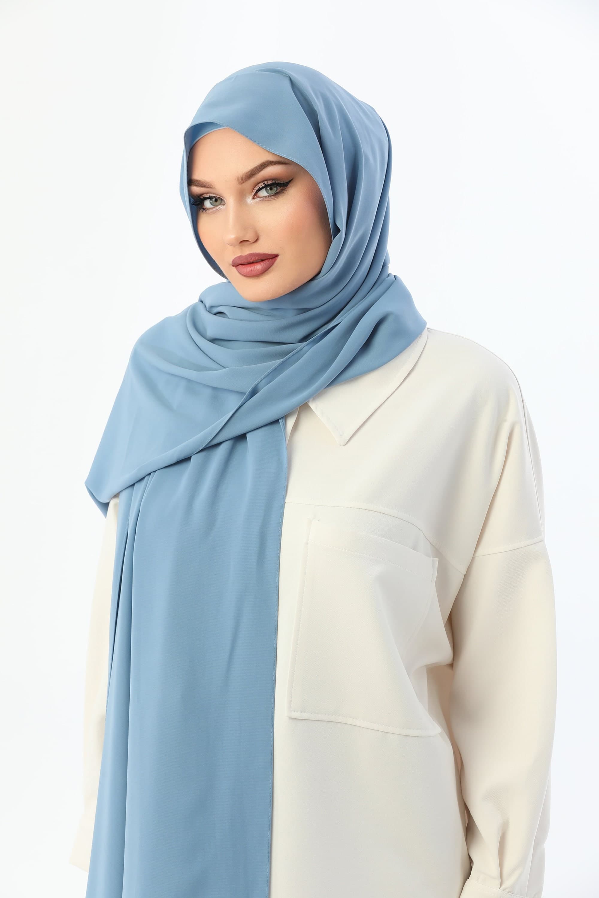 Buy 2 Get 1 FREE, Instant Heavy Crepe Medina Hijab, Ready to Wear Wrap - image 3