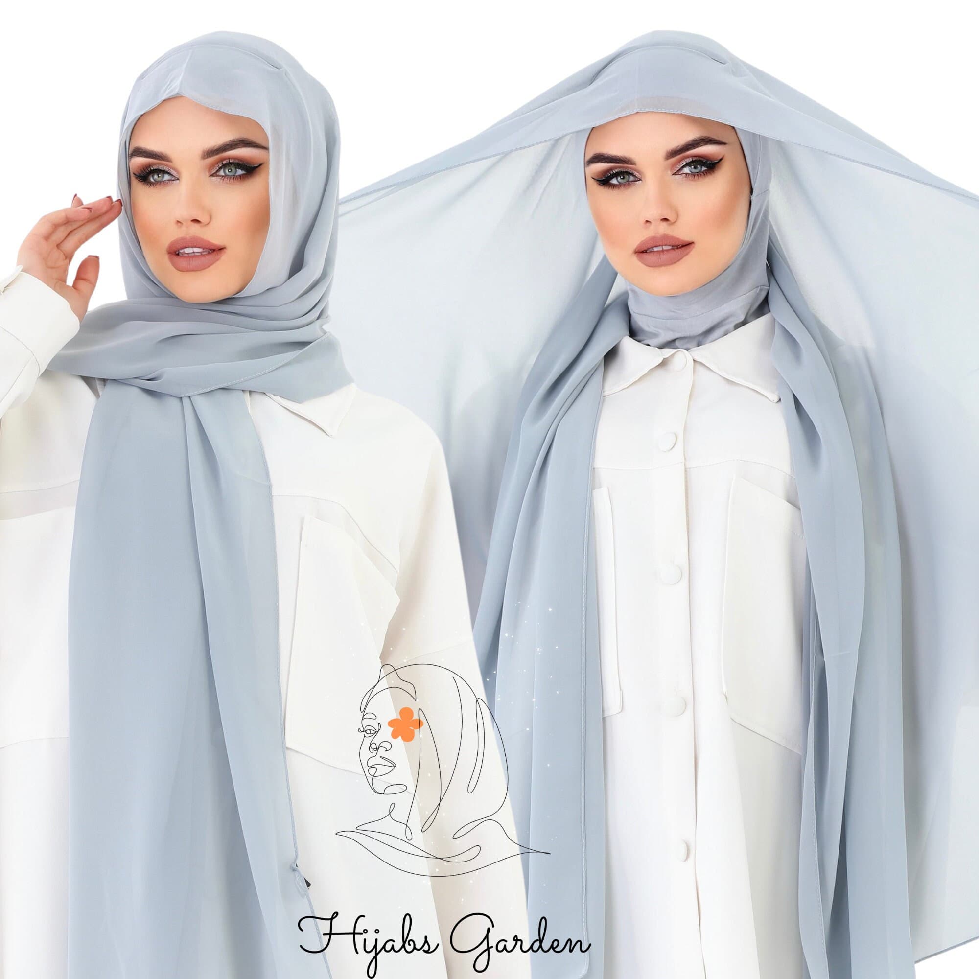 Instant Chiffon Hijab, Ready to Wear Wrap, Beige Scarf
