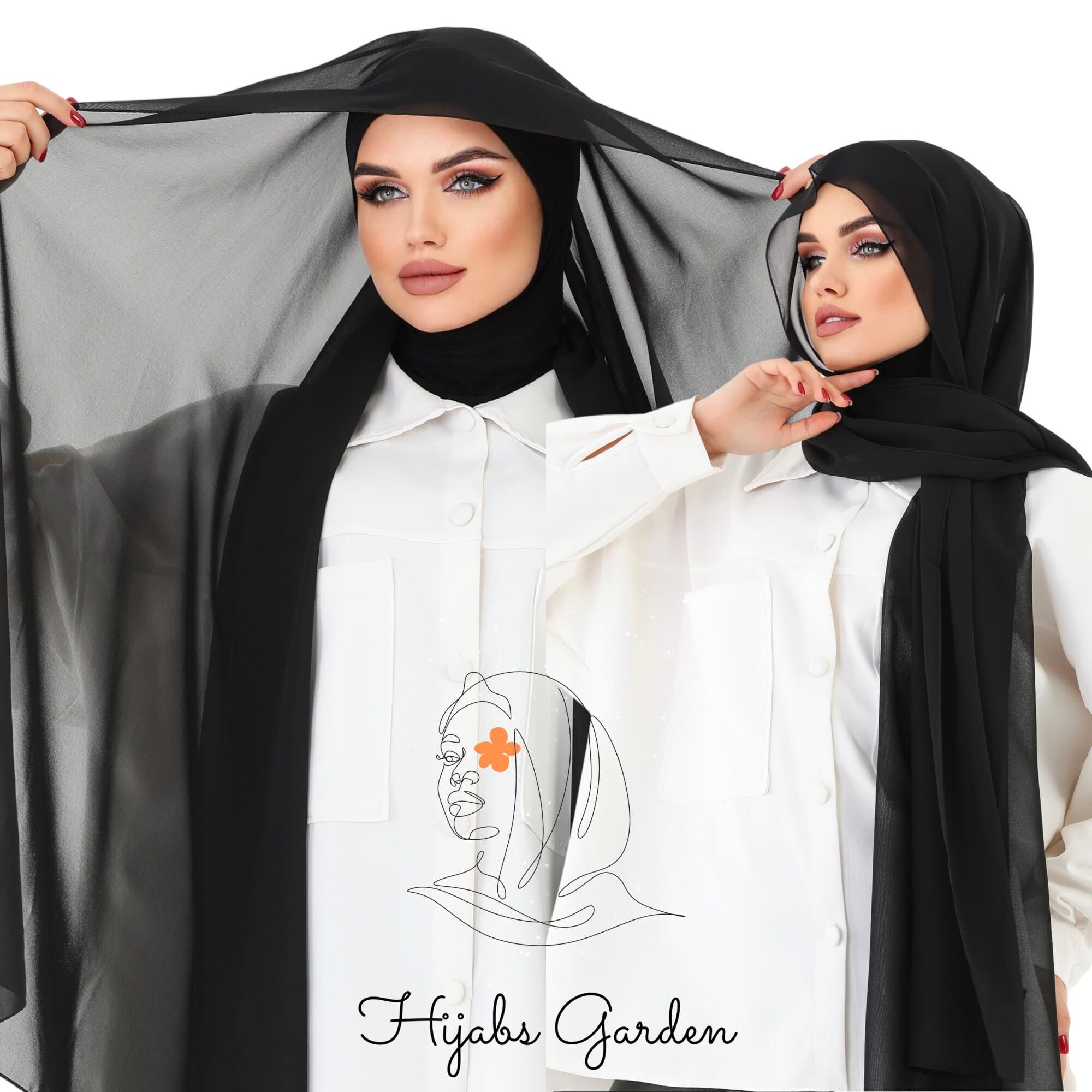 Instant Chiffon Hijab, Ready to Wear Wrap, Beige Muslim Head Wrap