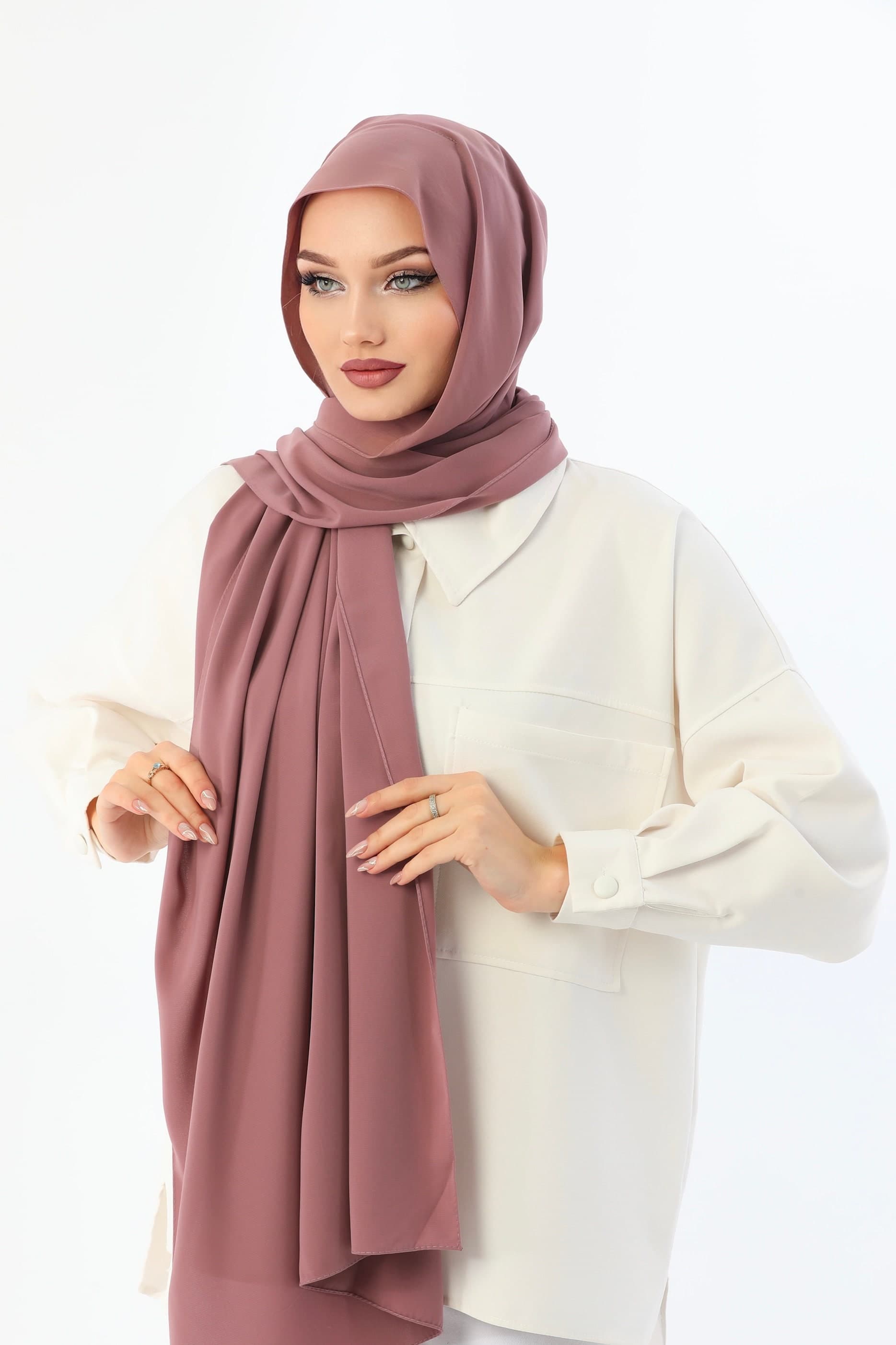 Instant Heavy Crepe Medina Hijab: Ready to Wear Wrap - image 3