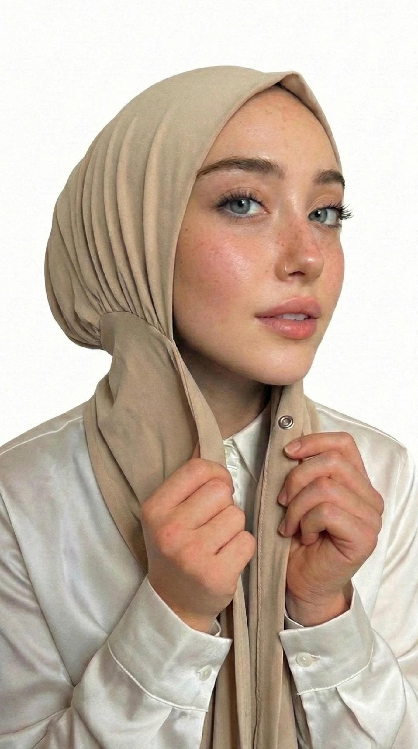 Instant Sandy Hijab: Polyester Blend, Ready to Wear Wrap