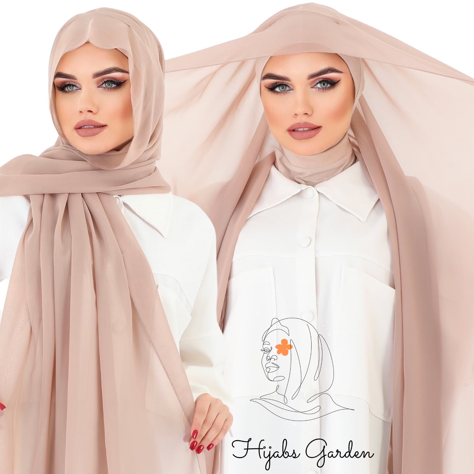 Buy 2 Get 1 FREE, Instant Chiffon Hijab, Ready to Wear, Cotton Under Scarf (70x170 cm)
