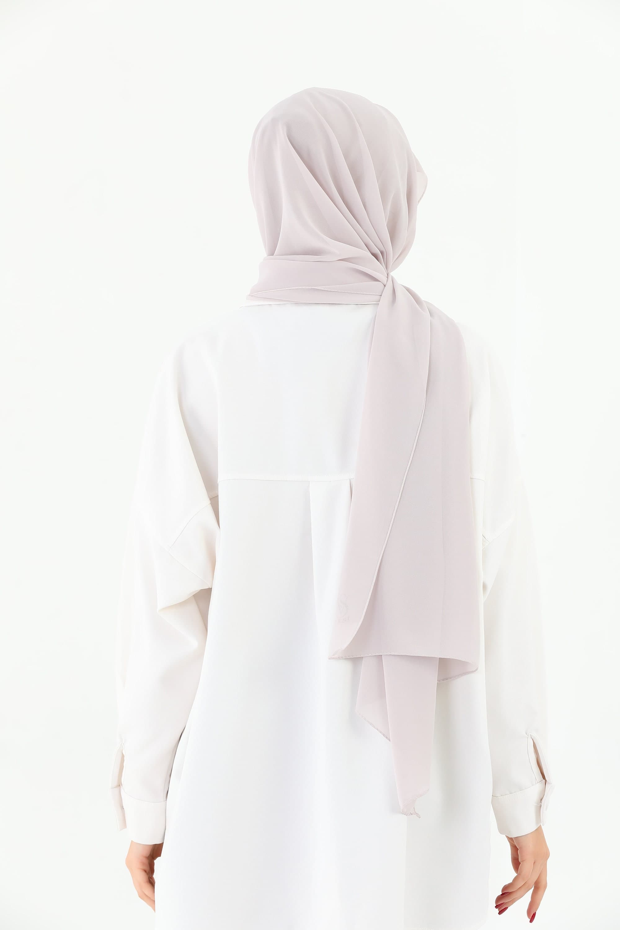 Instant Chiffon Hijab: Beige Muslim Head Wrap - image 5