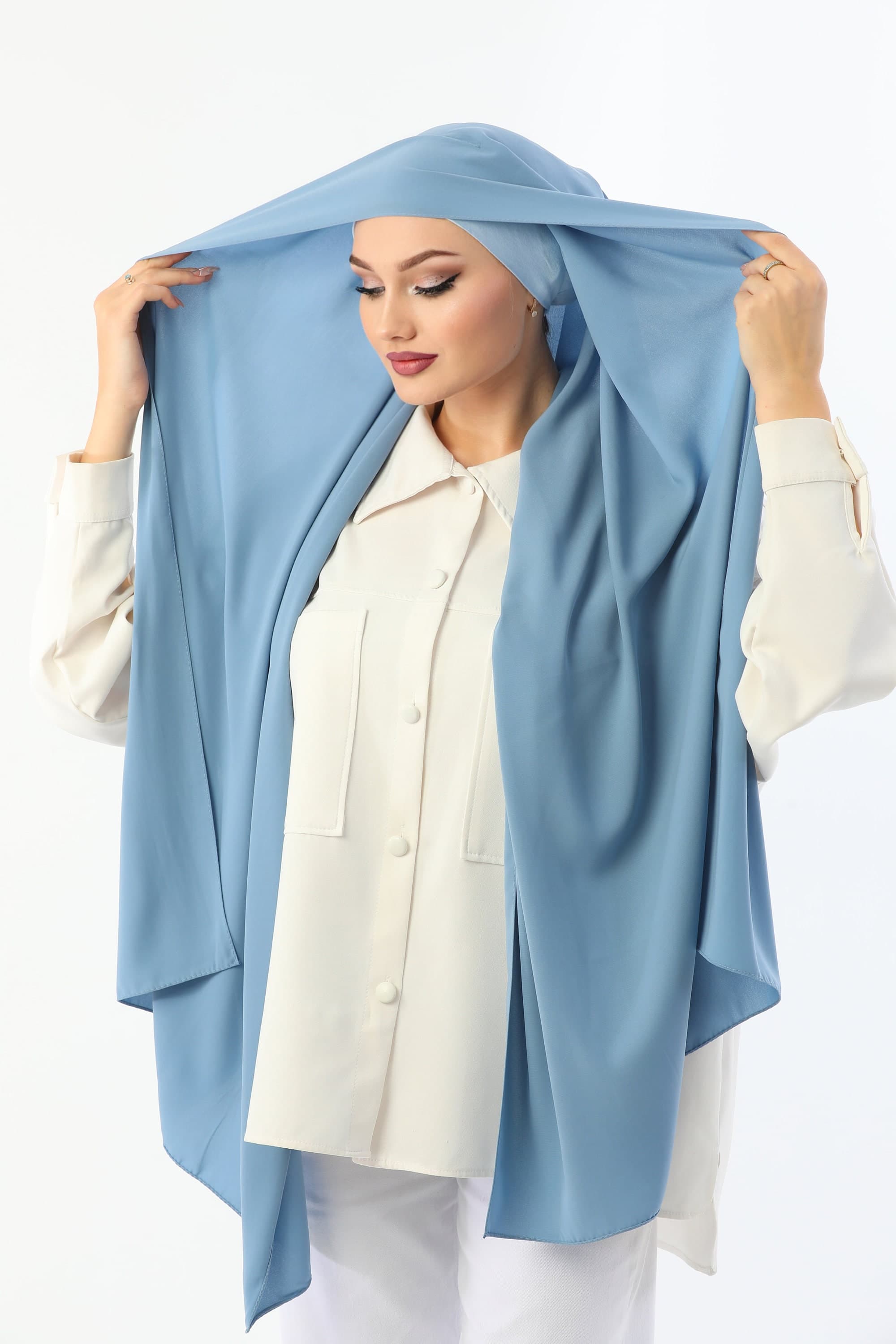 Buy 2 Get 1 FREE, Instant Heavy Crepe Medina Hijab, Ready to Wear Wrap - image 4