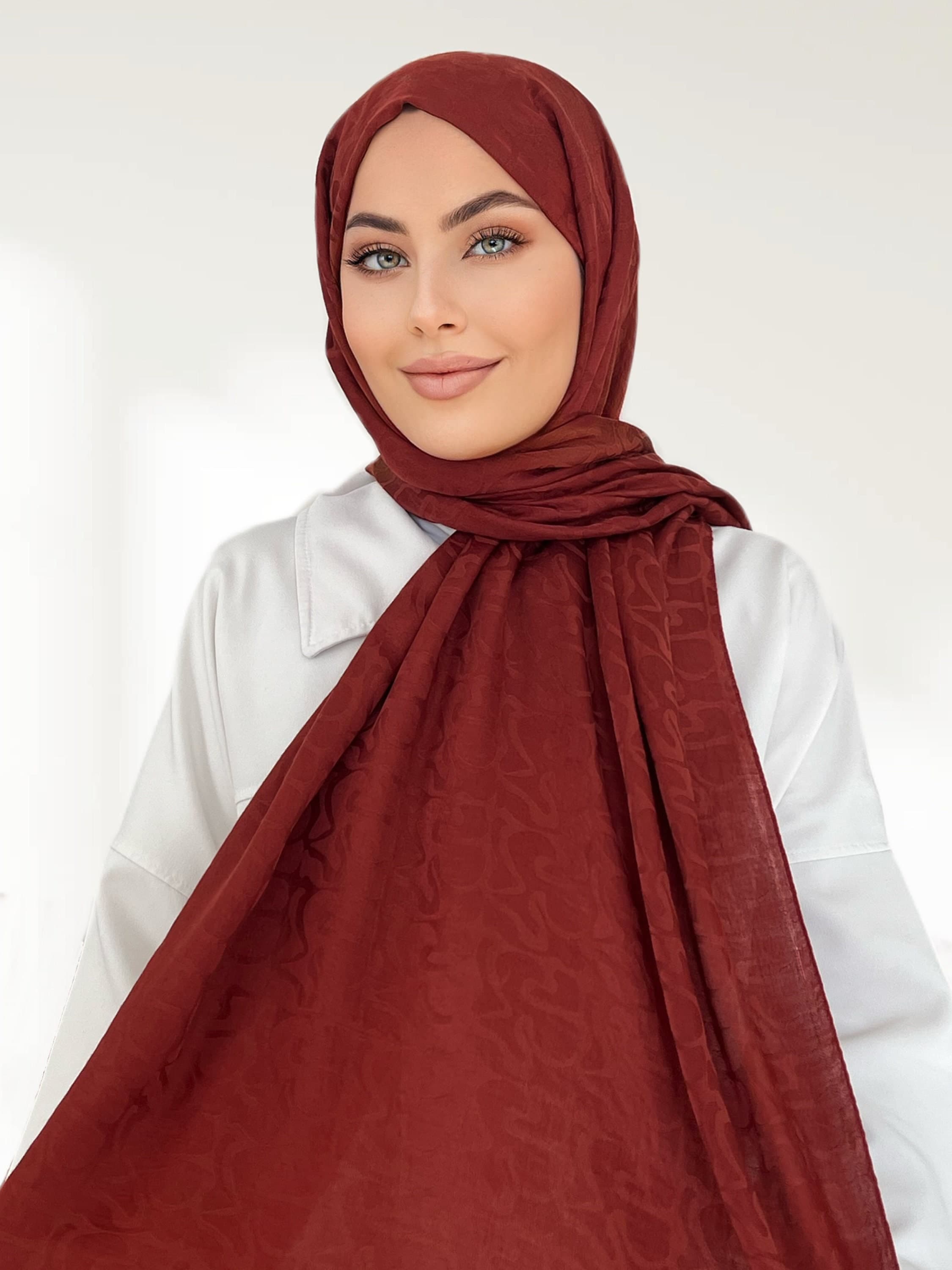 Red Jakar Hijab: Cotton Satin Blend Soft Scarf