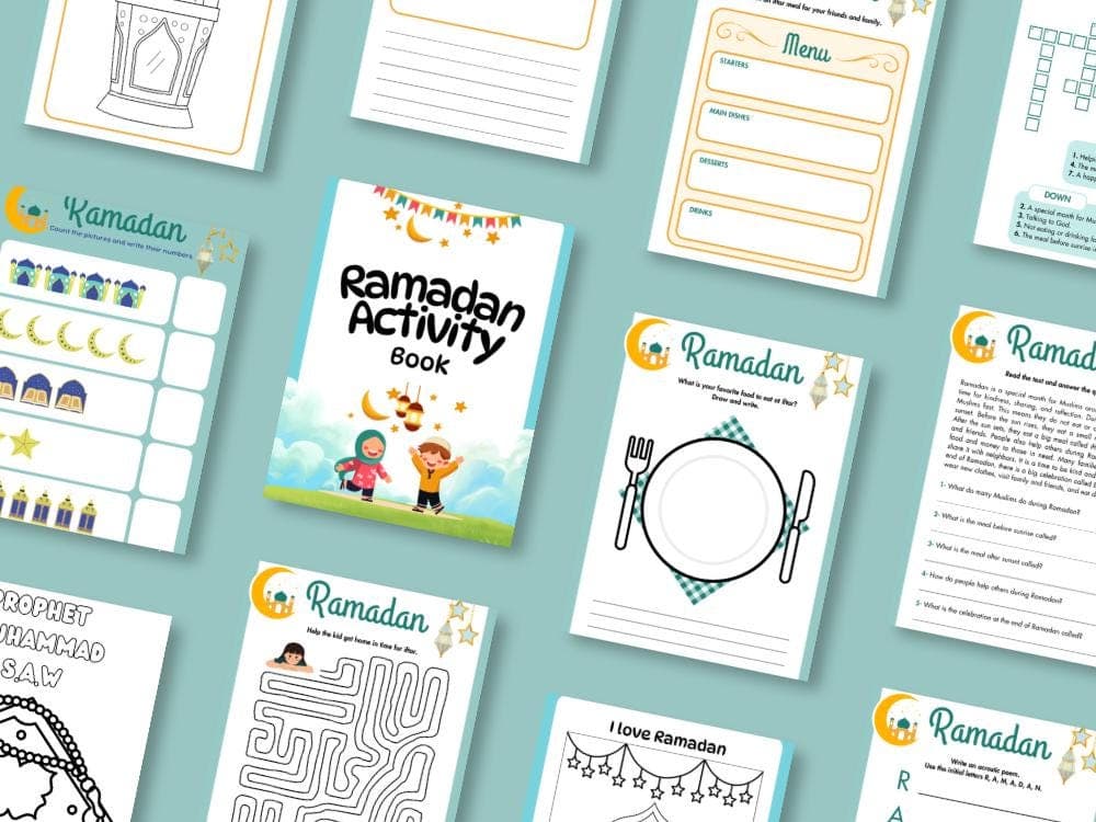 Ramadan Activity Book | Islamic Kids Learning, 20 Worksheets (Digital Download)