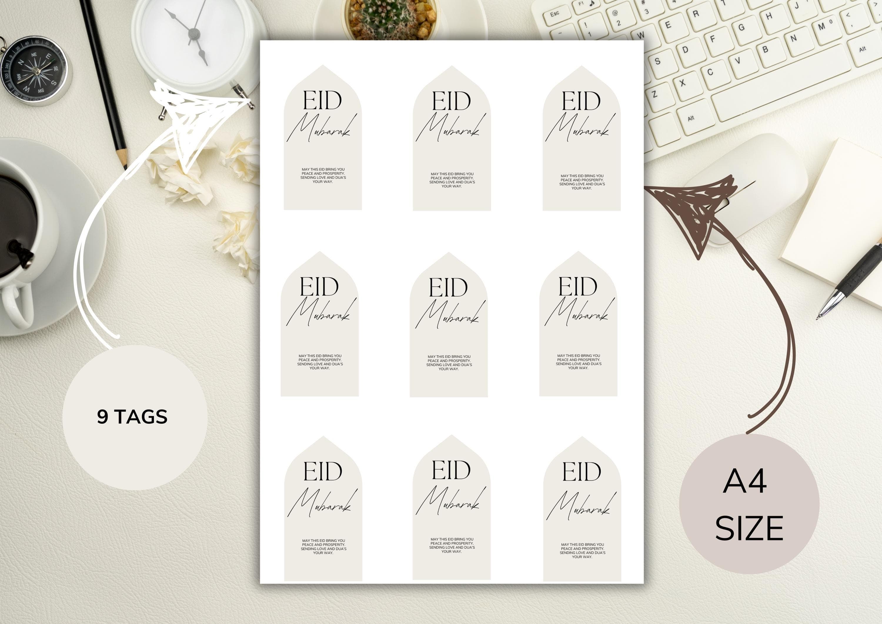 Personalised Eid Mubarak Gift Tags | Custom Colour (Digital Download) - image 5