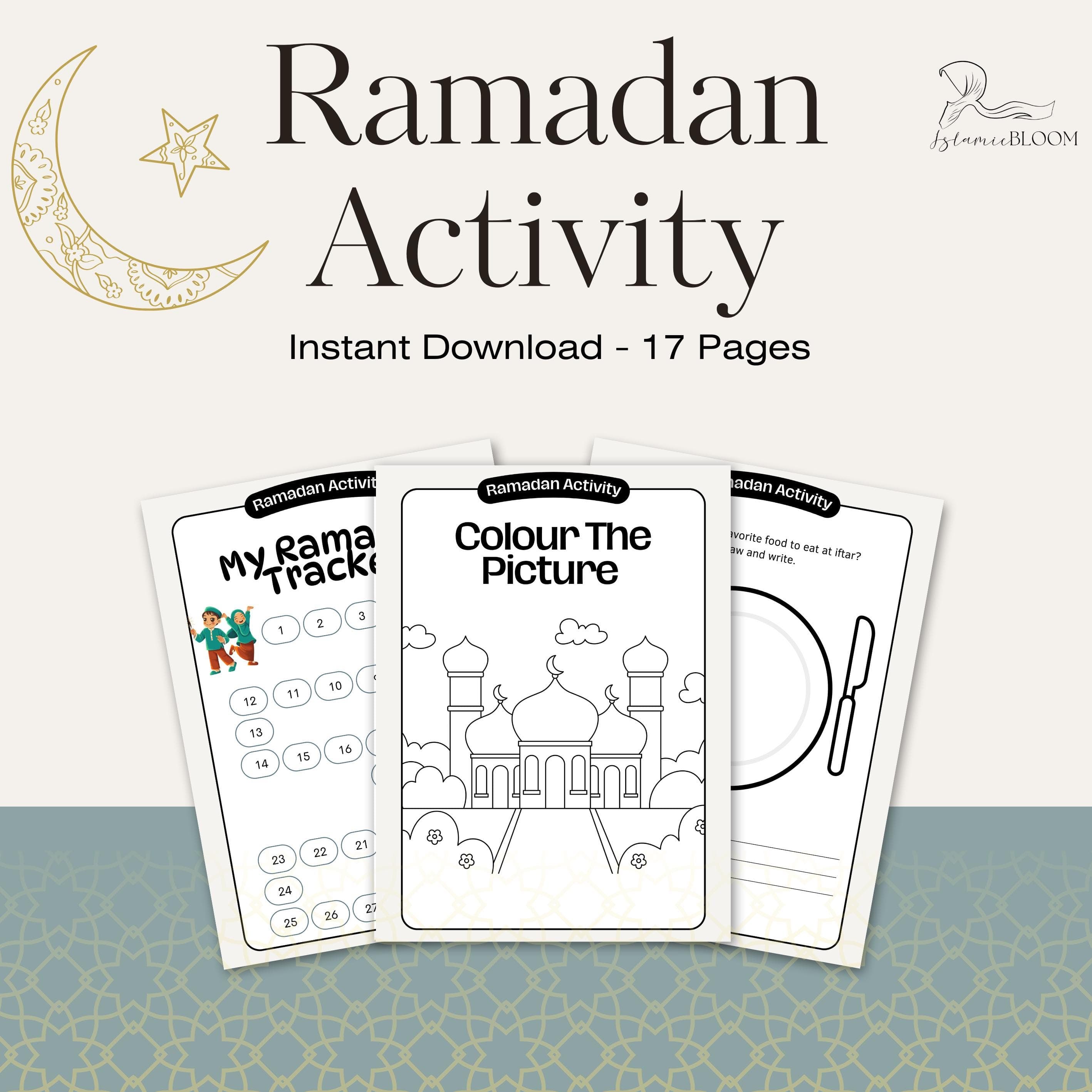 Ramadan Kids Activity Pack | Printable Islamic Worksheets (Instant Download)