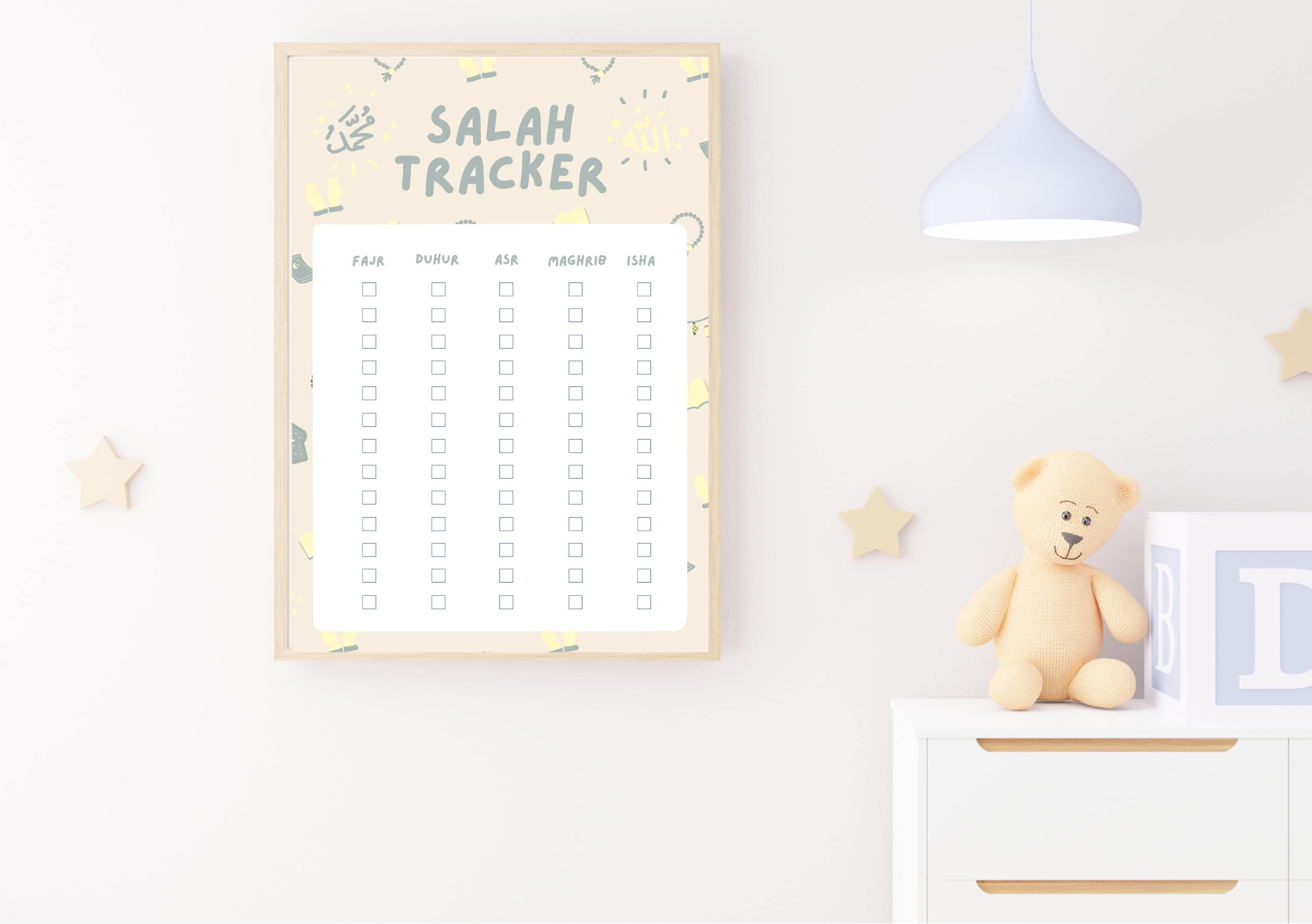 Kids Salah Tracker Printable: Islamic Prayer Checklist (Digital Download)