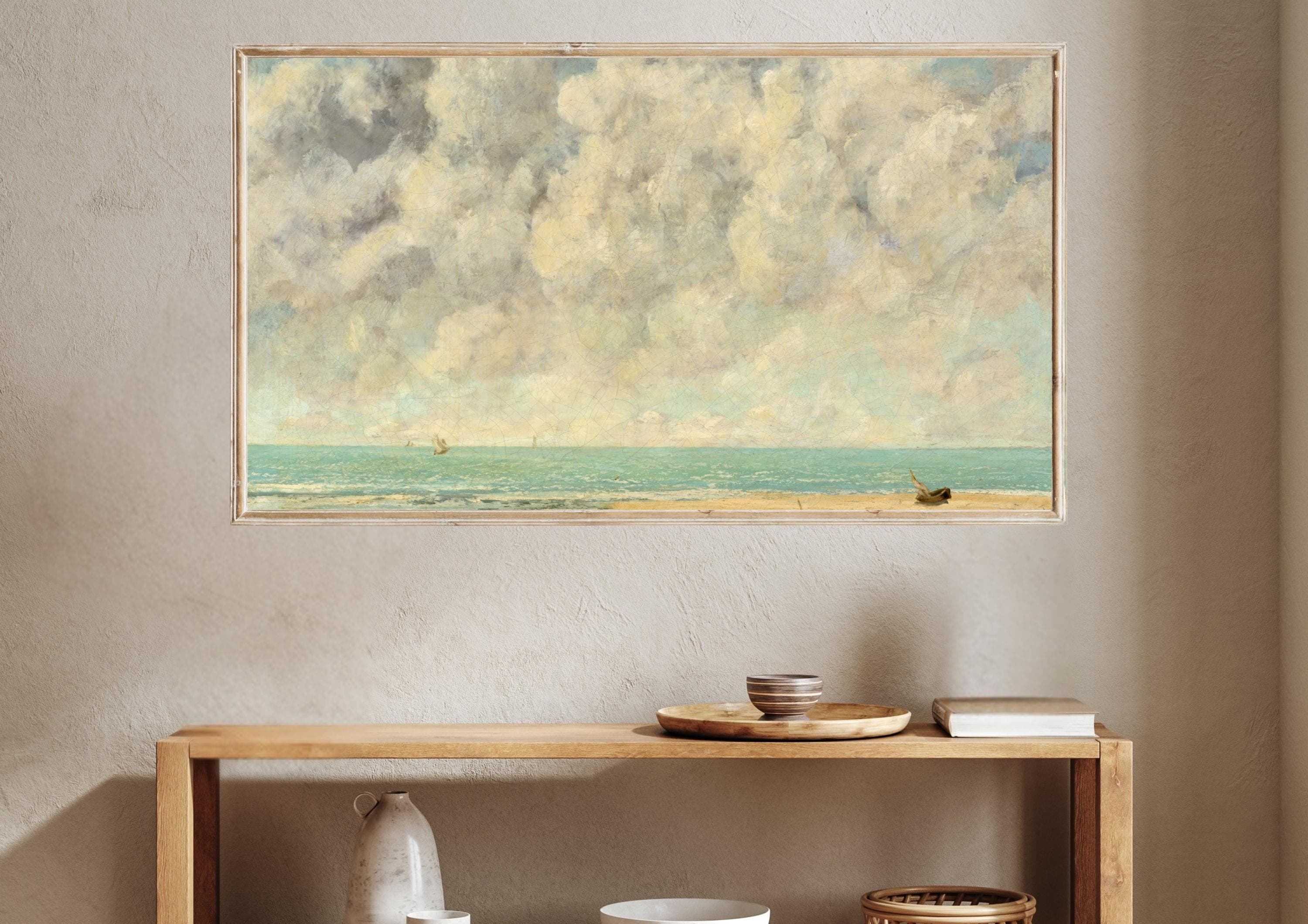 Vintage Seascape Samsung Frame TV Art | Coastal Ocean Painting (Digital Download) - image 4