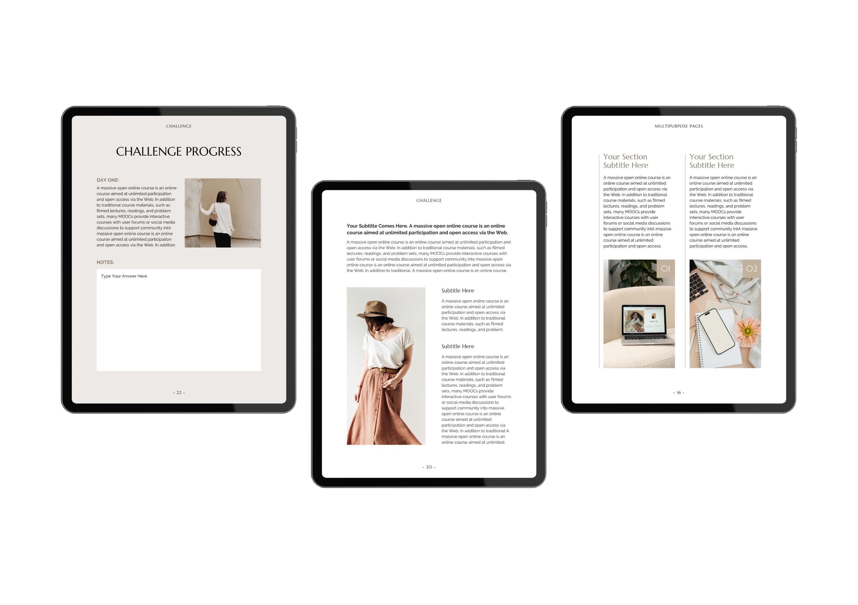 Minimalist Course Workbook: Elegant Beige Canva Template (US Letter) - image 4