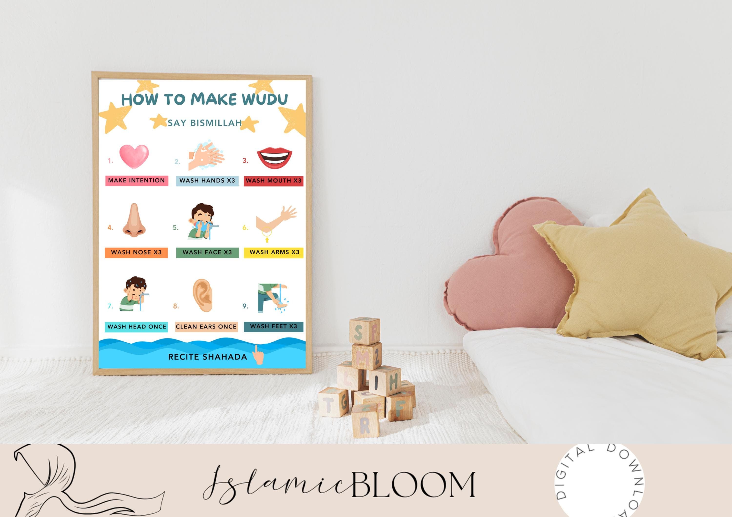 Wudu Steps Guide | Islamic Kids Learning, Muslim Beginners (Digital Download) - image 4