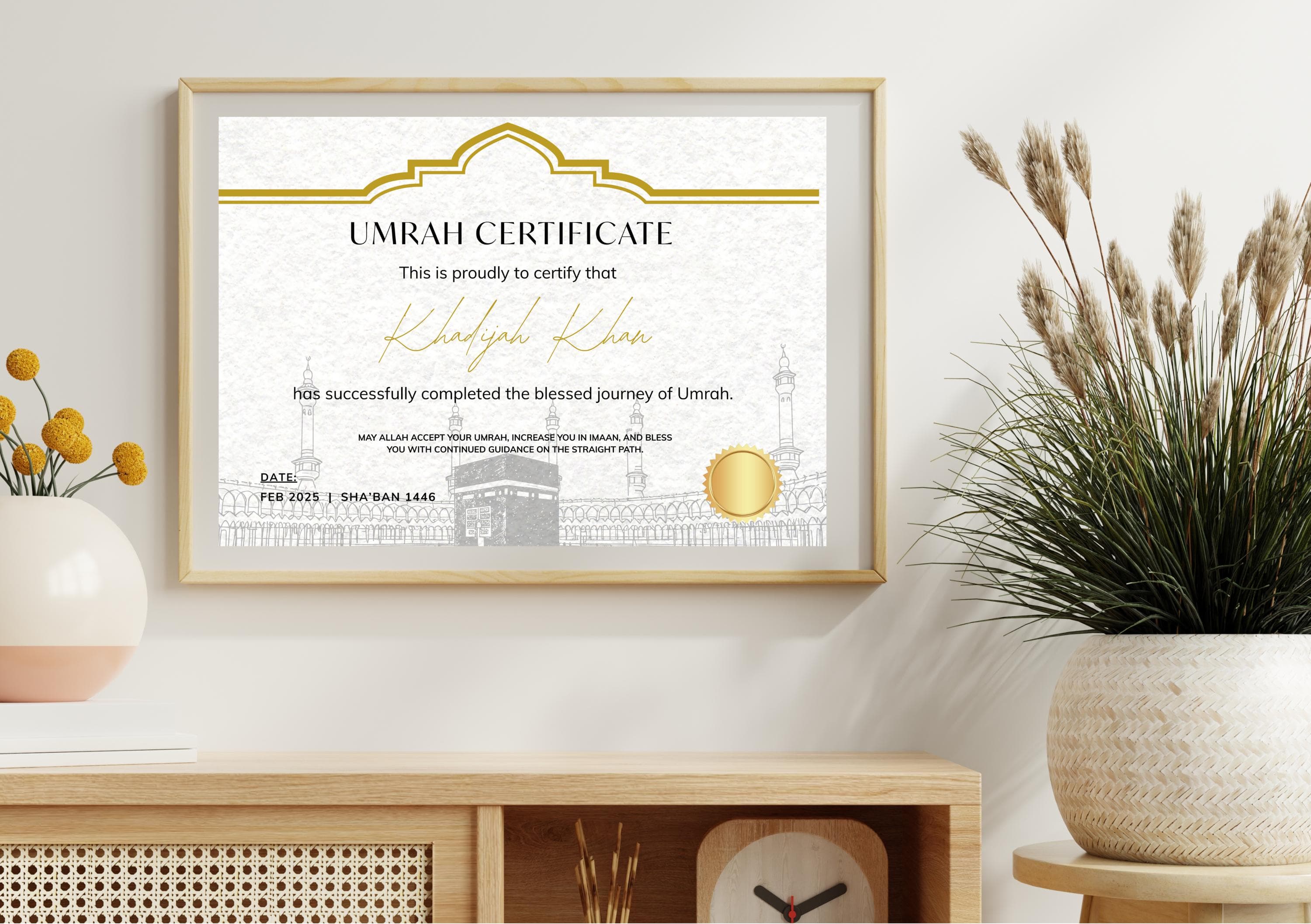 Personalised Umrah Certificate | Islamic Gift, Hajj Option (Digital Download) - image 4