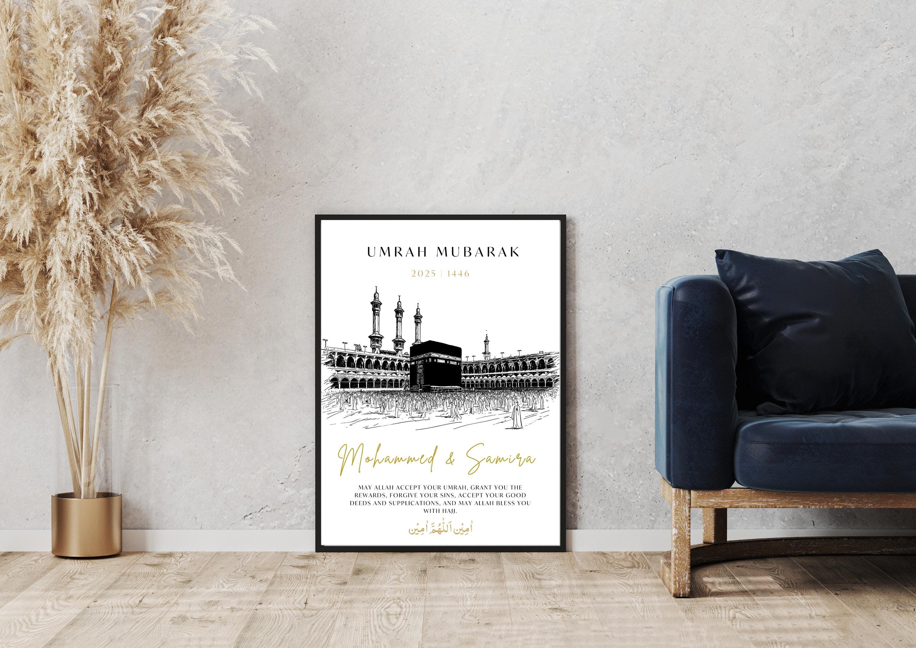 Personalised Umrah Mubarak Print | Kaaba Islamic Gift (Digital Download) Bestseller - image 5