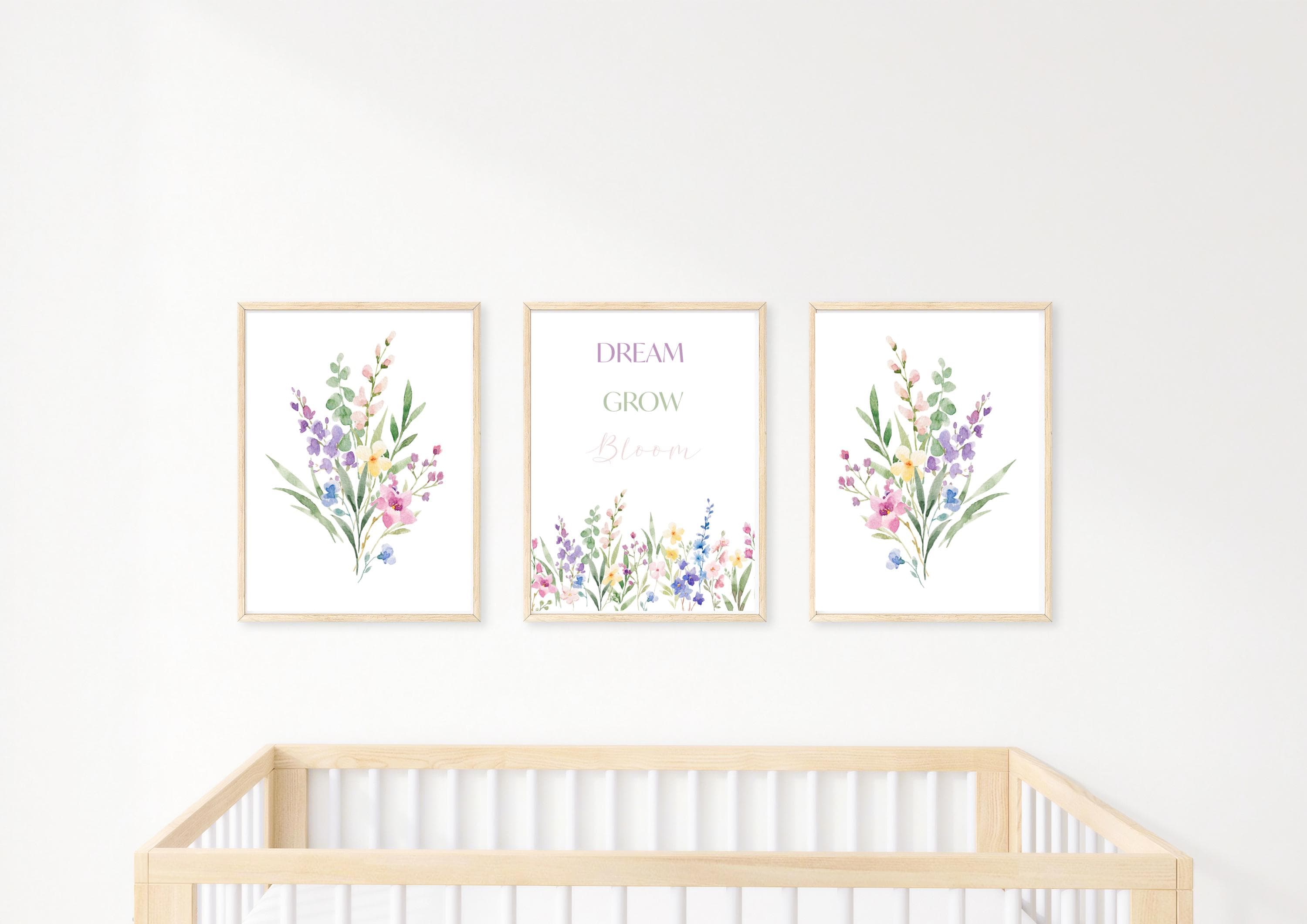 Wildflower Nursery Art Set: Watercolor Floral Prints (Digital Download)