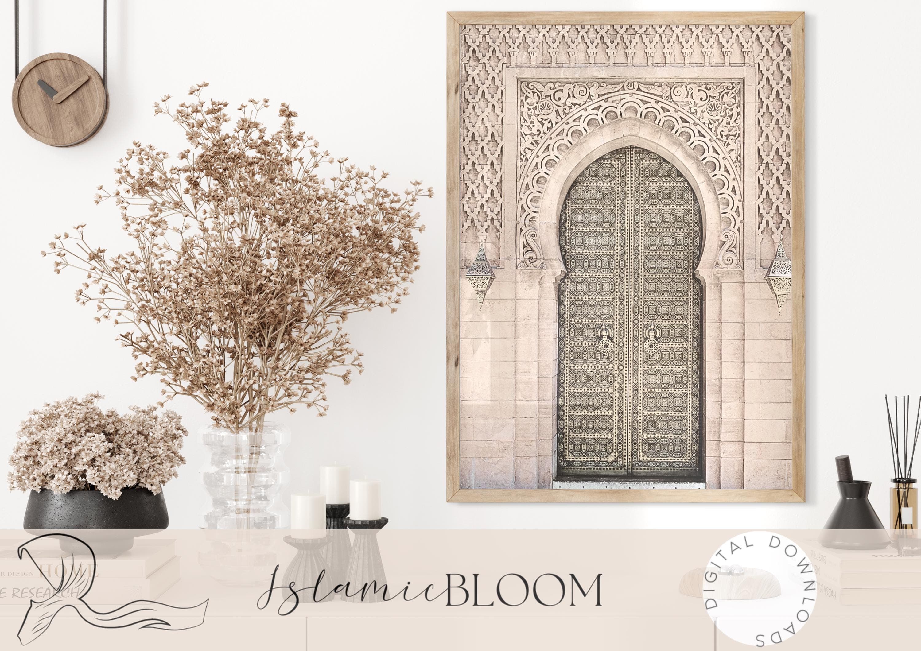 Moroccan Door Islamic Wall Art | Boho Muslim Home Decor (Instant Download)