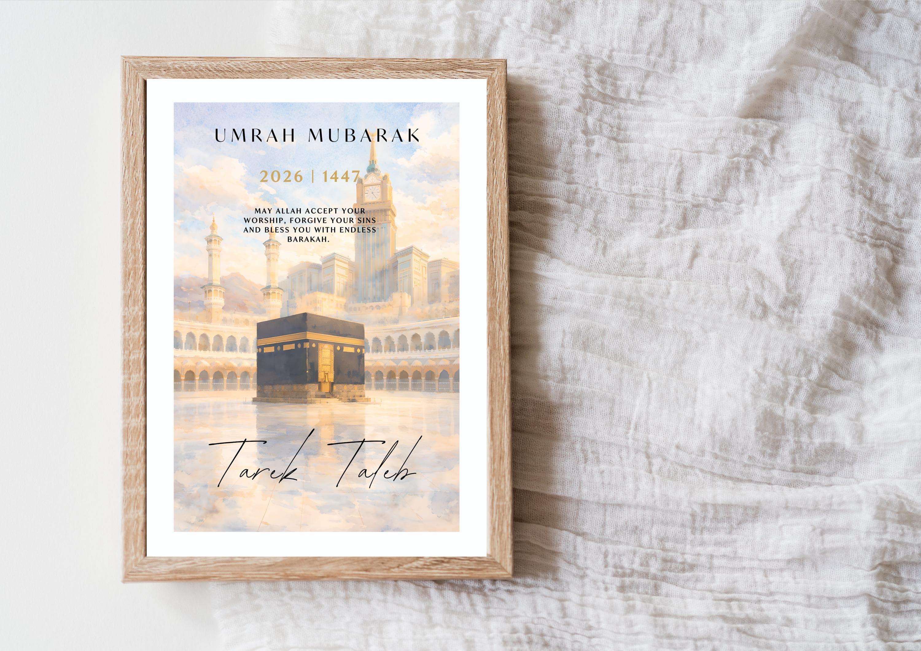 Personalised Umrah Mubarak Print | Custom Hajj Mubarak Option | Islamic Gift | Digital Download - image 4