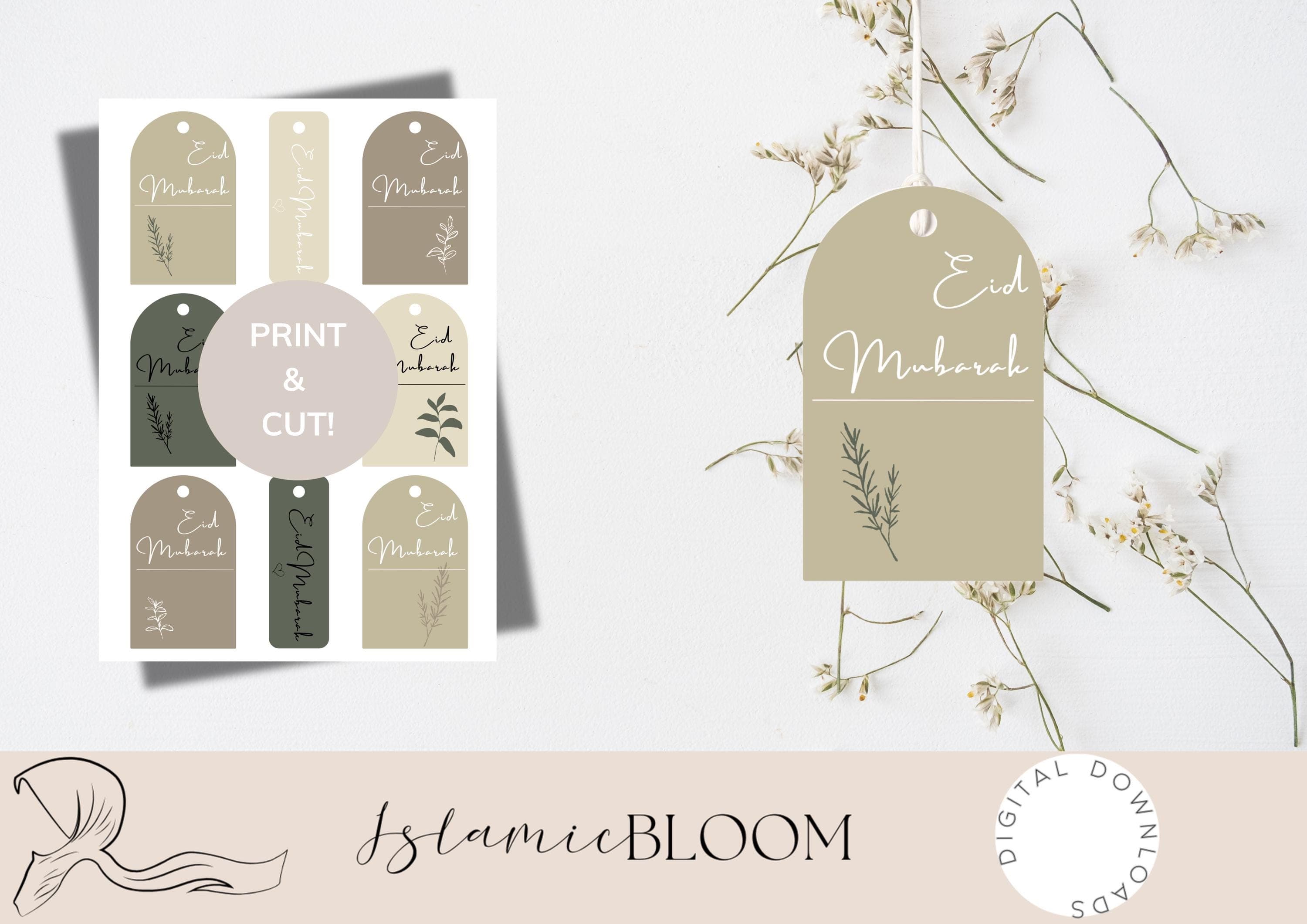 Eid Mubarak Gift Tags | Minimalist Design Printable Digital Download (A4) - image 3