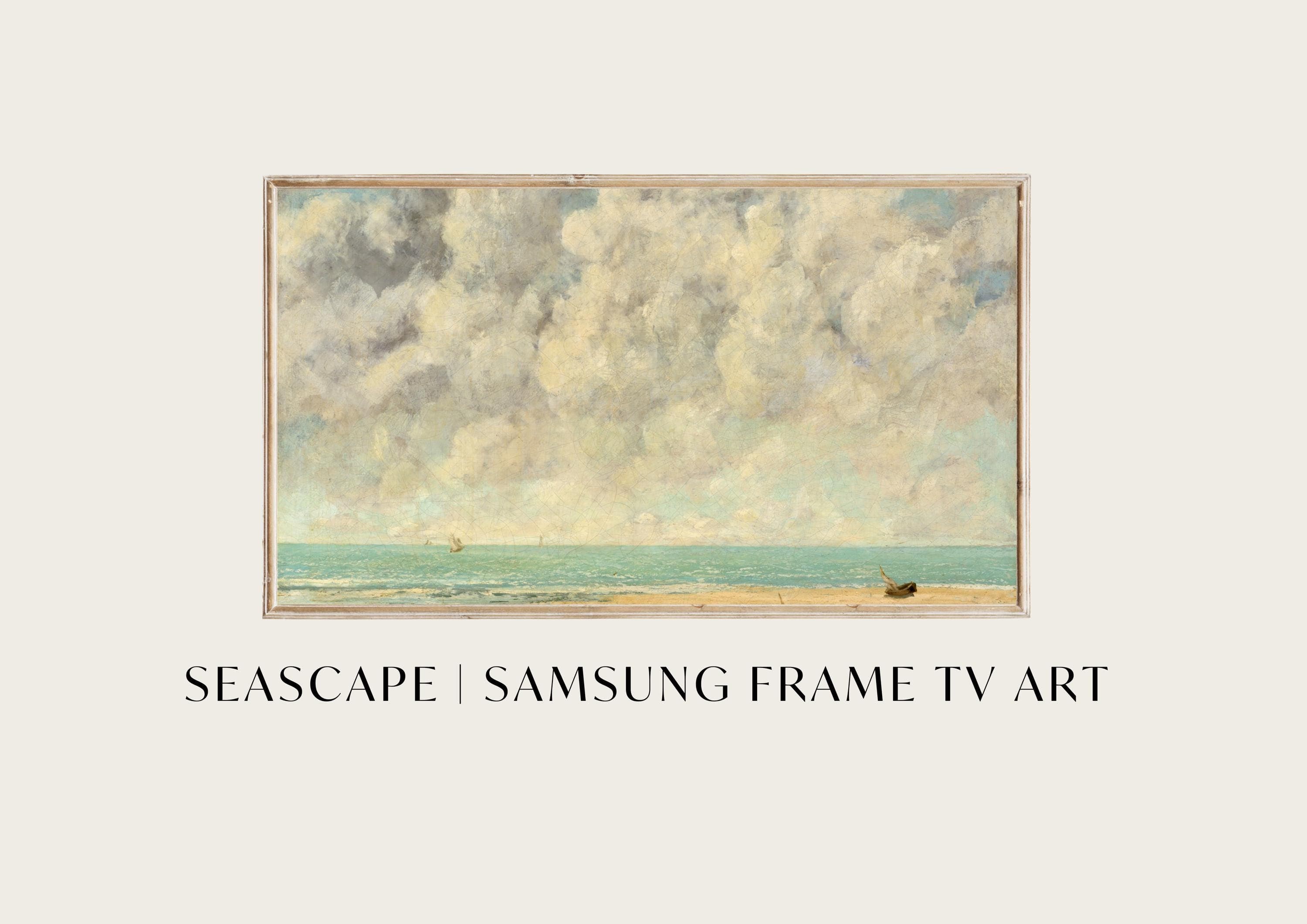 Vintage Seascape Samsung Frame TV Art | Coastal Ocean Painting (Digital Download)