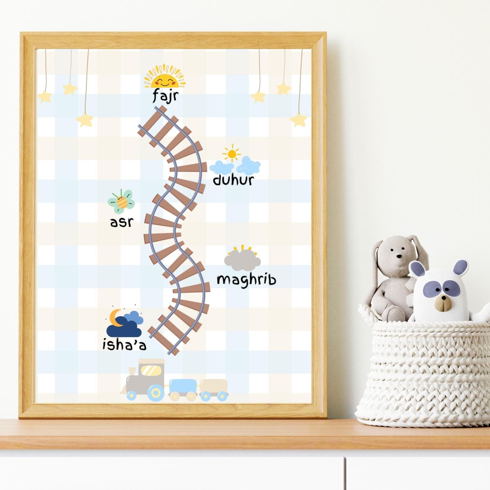 Islamic prayer times kids room digital download instant