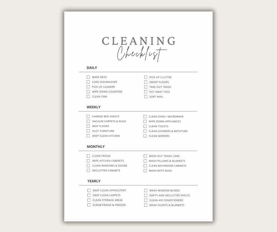 Editable Cleaning Checklist: Minimalist Chore List Canva Template (Digital Download) - image 4