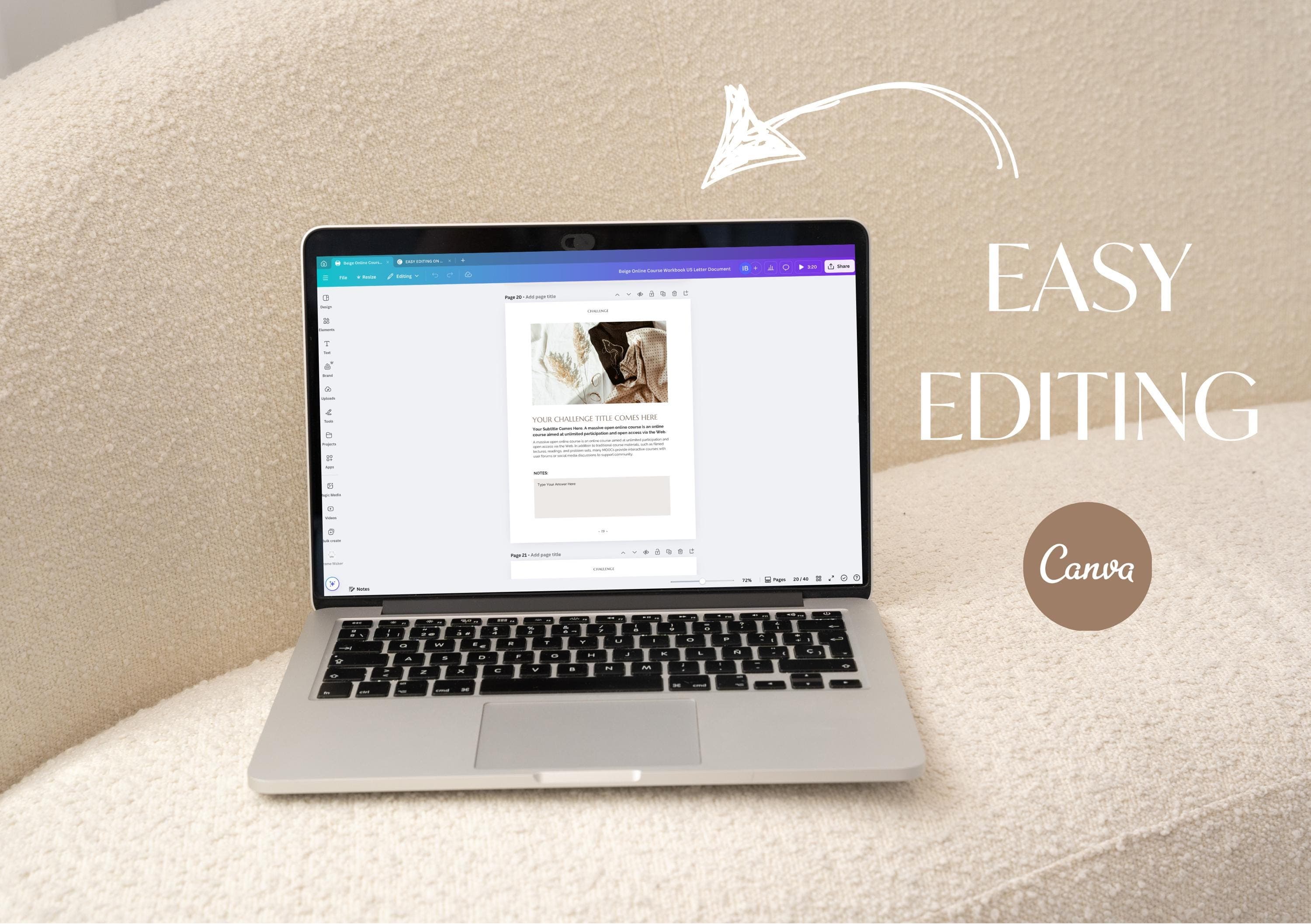 Minimalist Course Workbook: Elegant Beige Canva Template (US Letter) - image 5