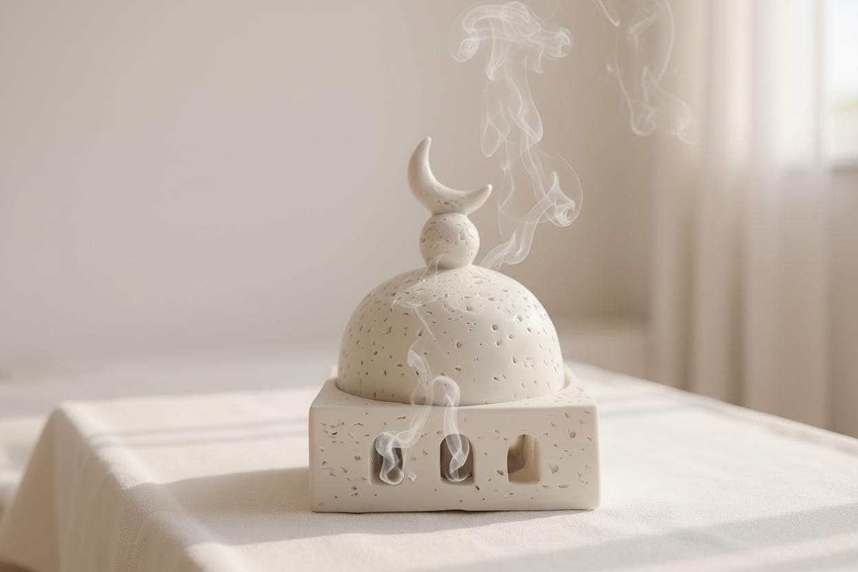 Mosque Inspired Bakhoor Burner & Tasbeeh Gift Set | Ramadan, Eid Islamic Decor - image 4