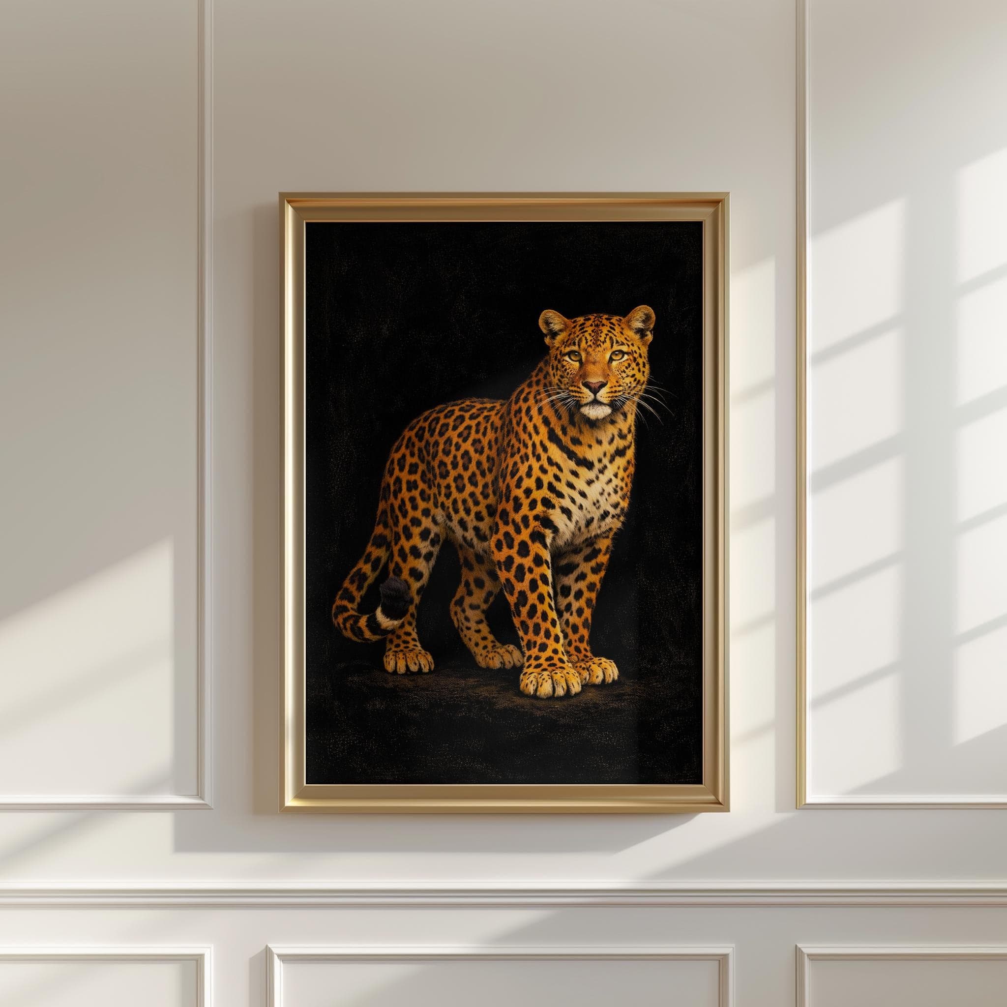 Leopard Wall Art Print, Vintage Animal Poster, Jungle Cat Illustration, Bold Safari Decor, Unframed Wildlife Art - image 4