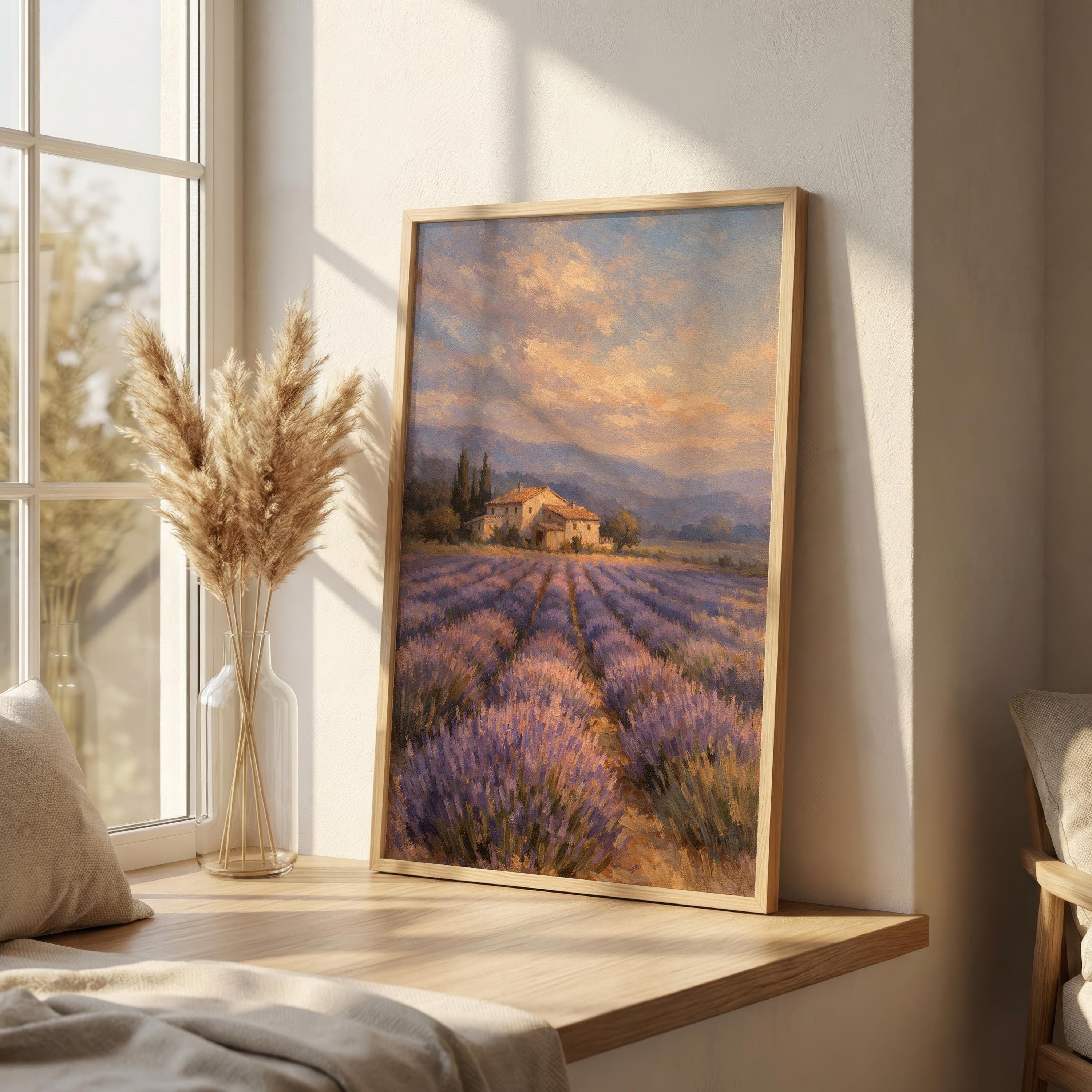 Provence Lavender Field Wall Art, French Countryside Print, Rustic Farmhouse Decor, Purple Lavender Landscape, France Poster - image 5
