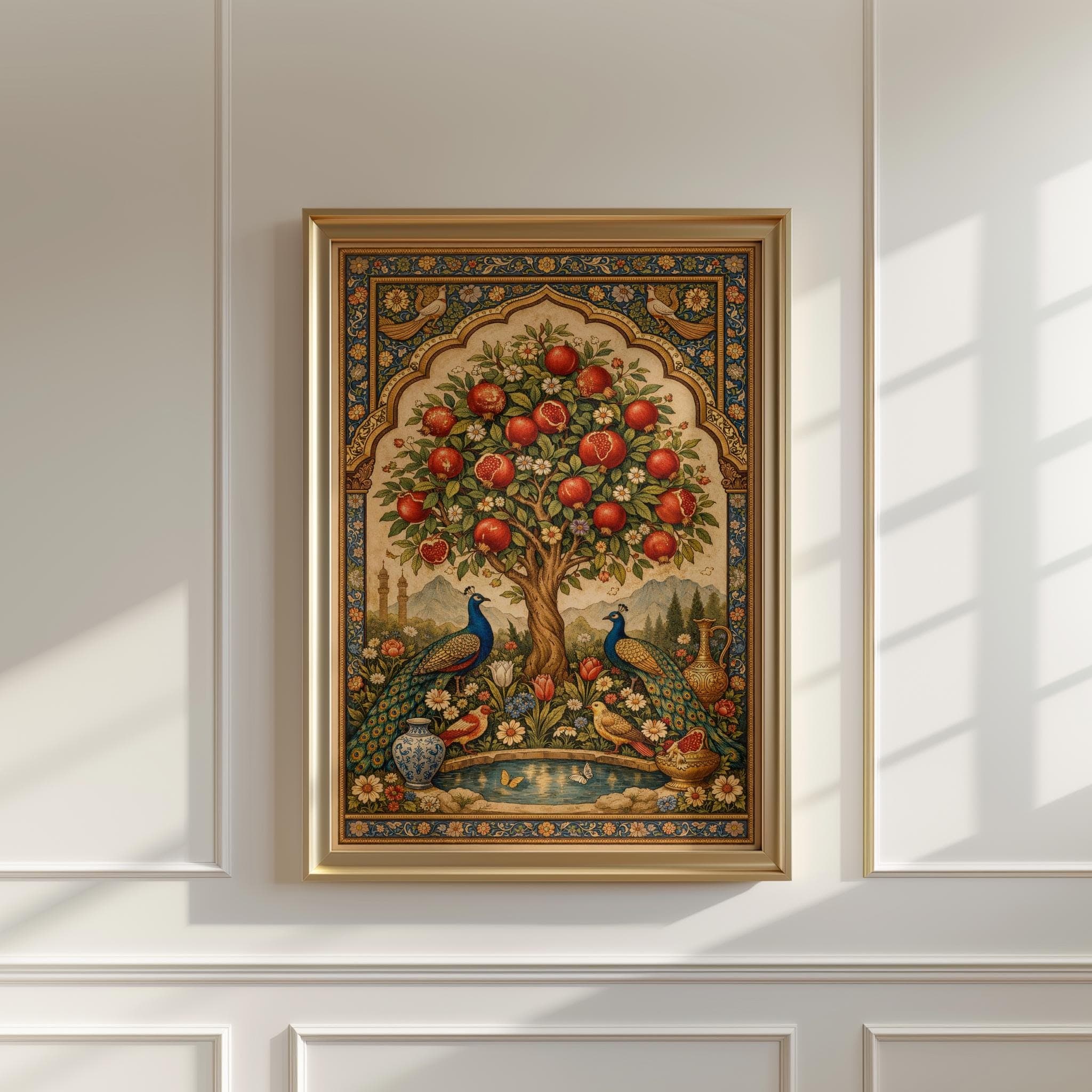 Persian Pomegranate Tree Art | Middle Eastern Wall Art Print | Islamic Home Decor | Traditional Persian Decor - image 3