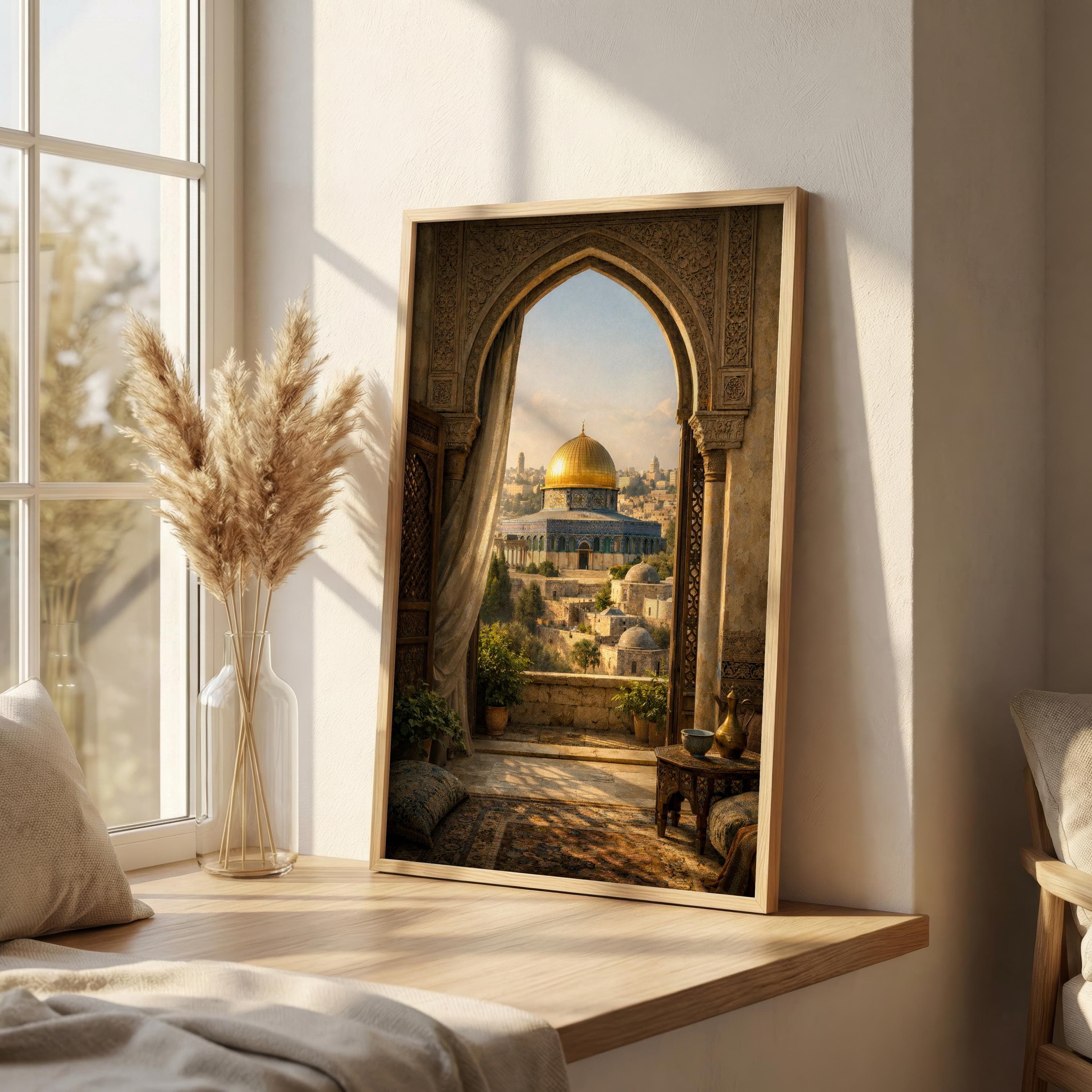 Al Aqsa Golden Dome Wall Art Print, Islamic Wall Decor, Muslim Home Gift, Mosque Poster, Fine Art Painting - image 5