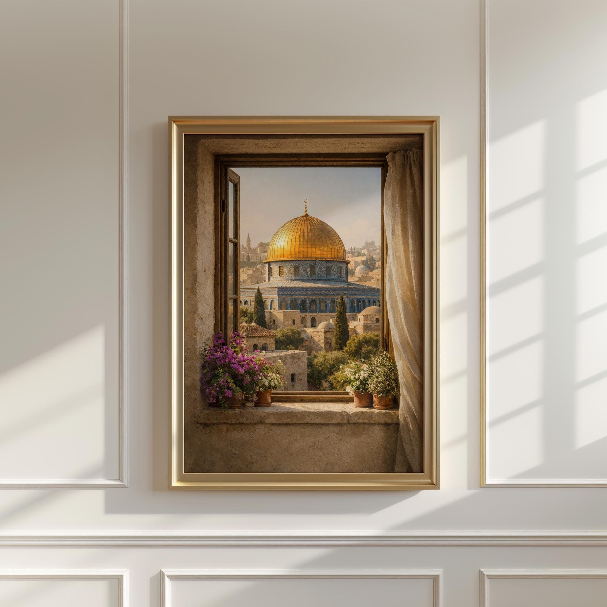 Dome of the Rock Print, Islamic Wall Art, Al Aqsa Art, Muslim Home Decor, Palestine Wall Art, Fine Art Mosque Painting - image 4