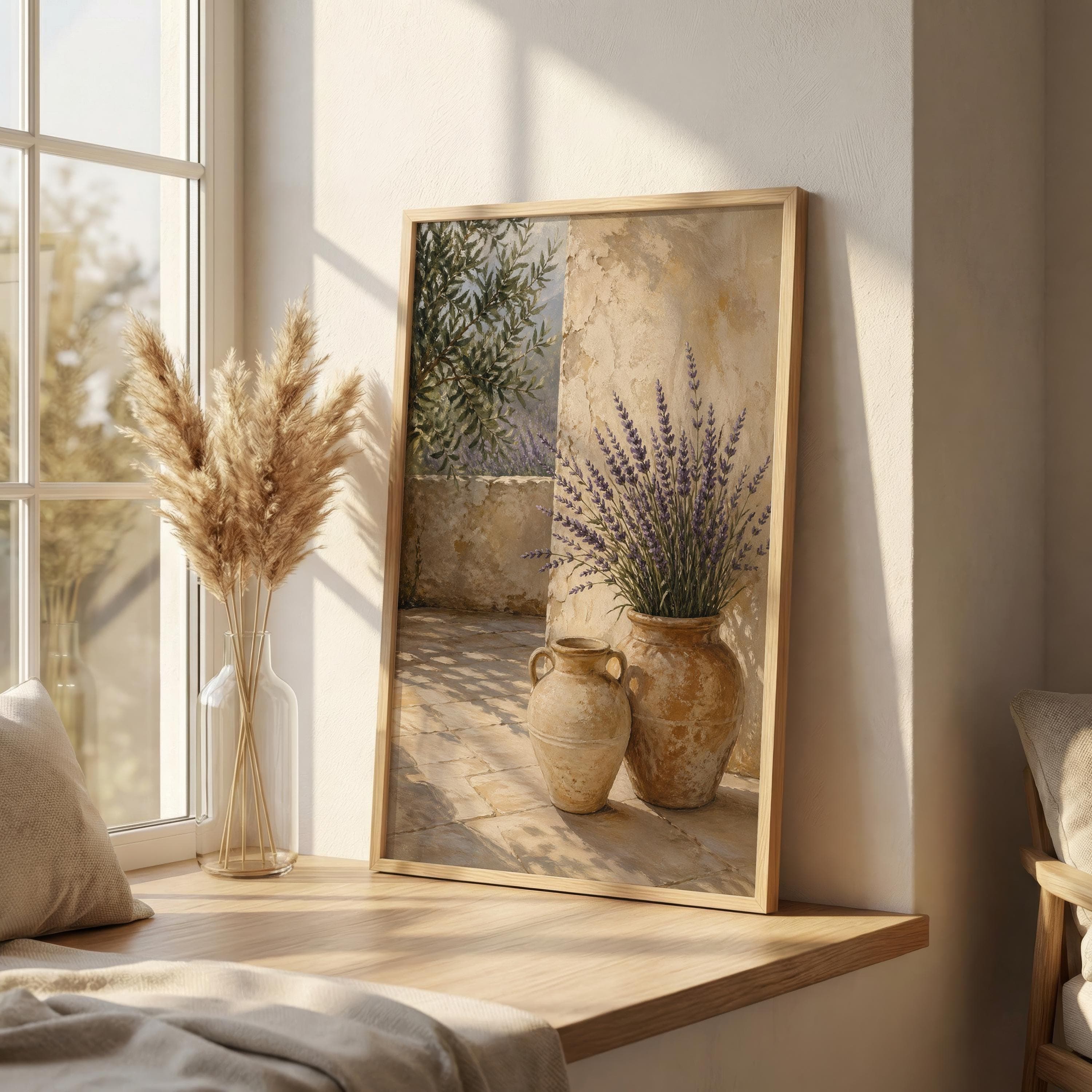 Mediterranean Lavender Wall Art, Provence Olive Tree Print, Terracotta Pot Poster, French Country Neutral Decor - image 5