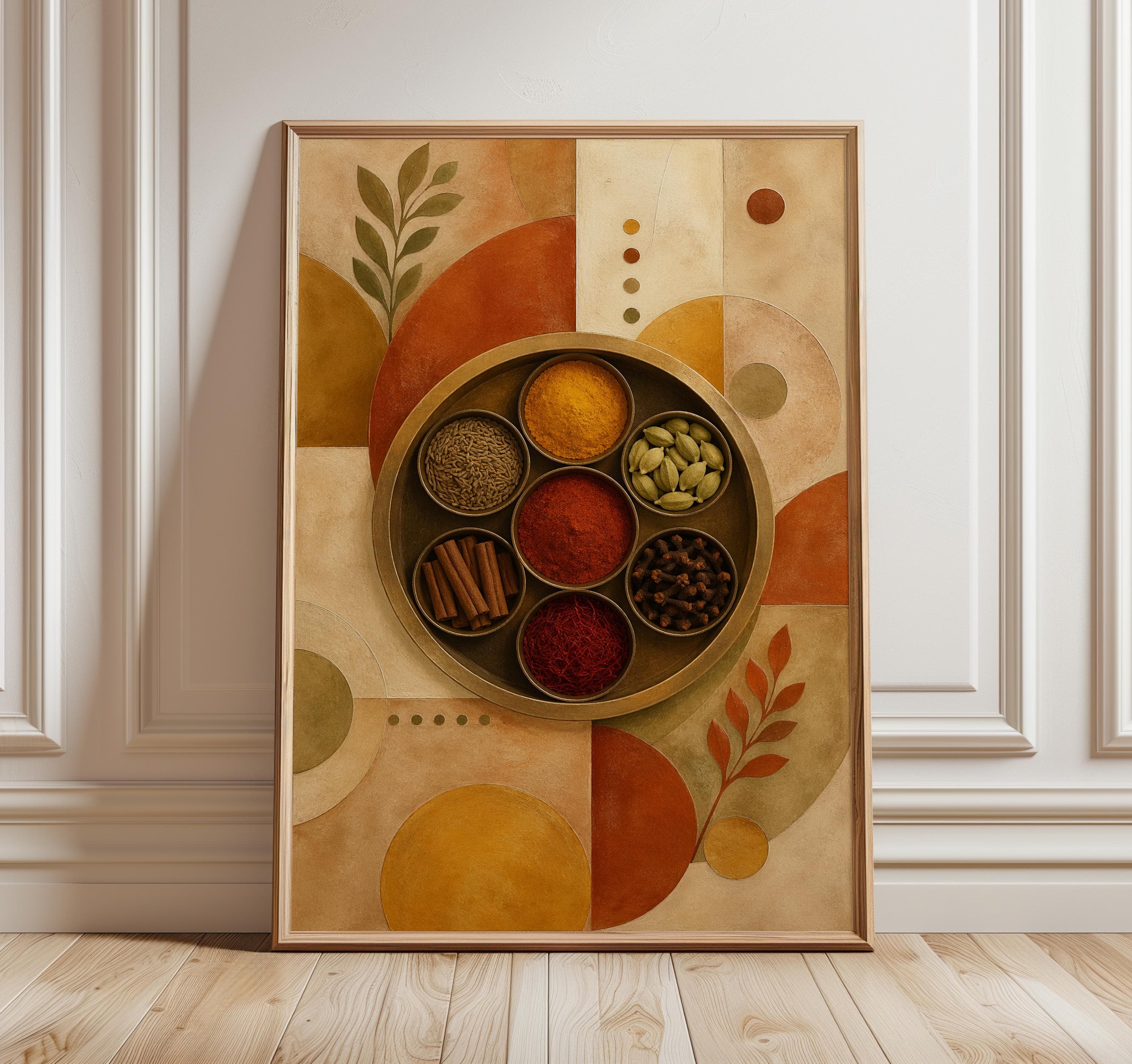 Indian Spice Wall Art, Kitchen Decor Print, Masala Spice Poster, Warm Boho Food Artwork, Modern Culinary Wall Decor