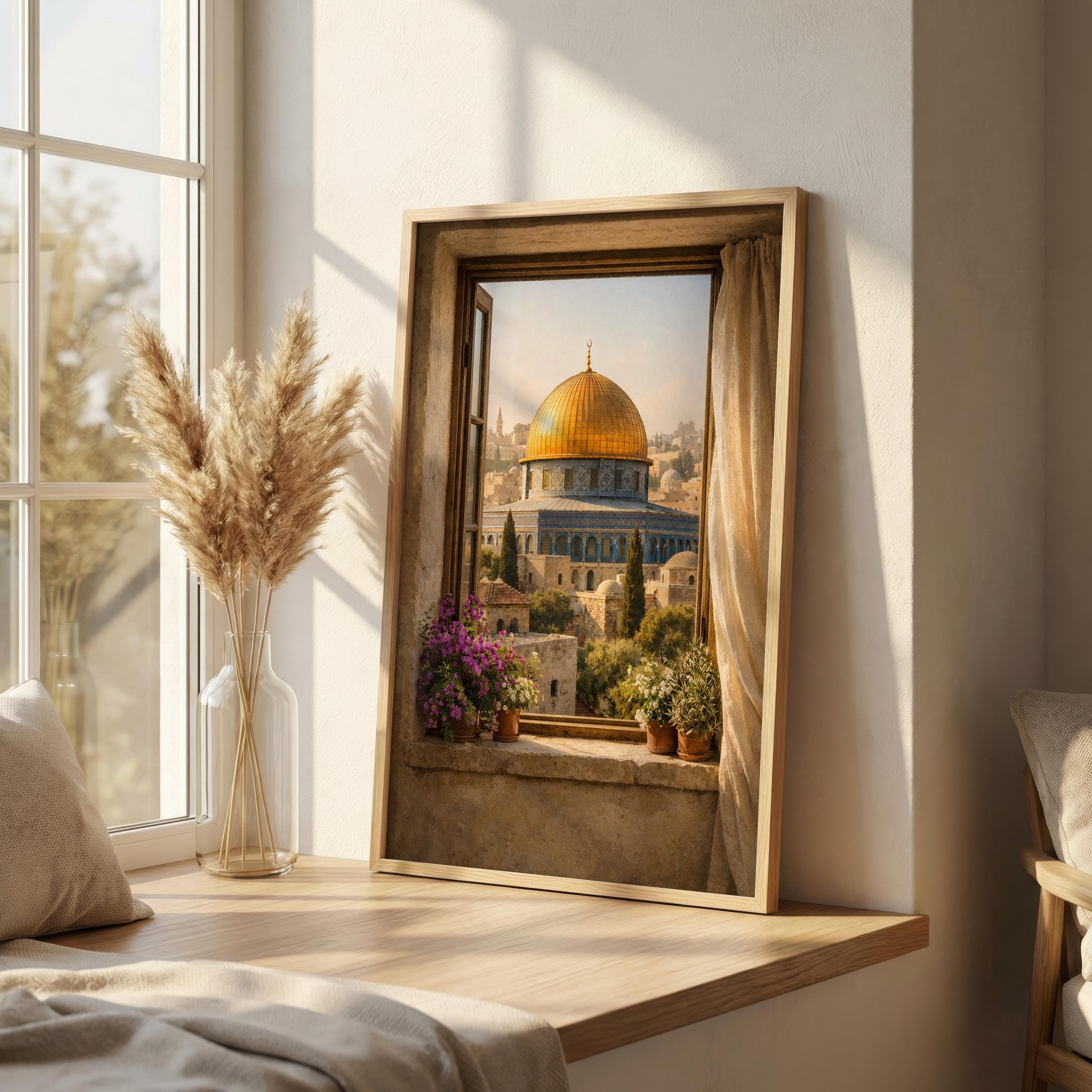 Dome of the Rock Print, Islamic Wall Art, Al Aqsa Art, Muslim Home Decor, Palestine Wall Art, Fine Art Mosque Painting - image 5