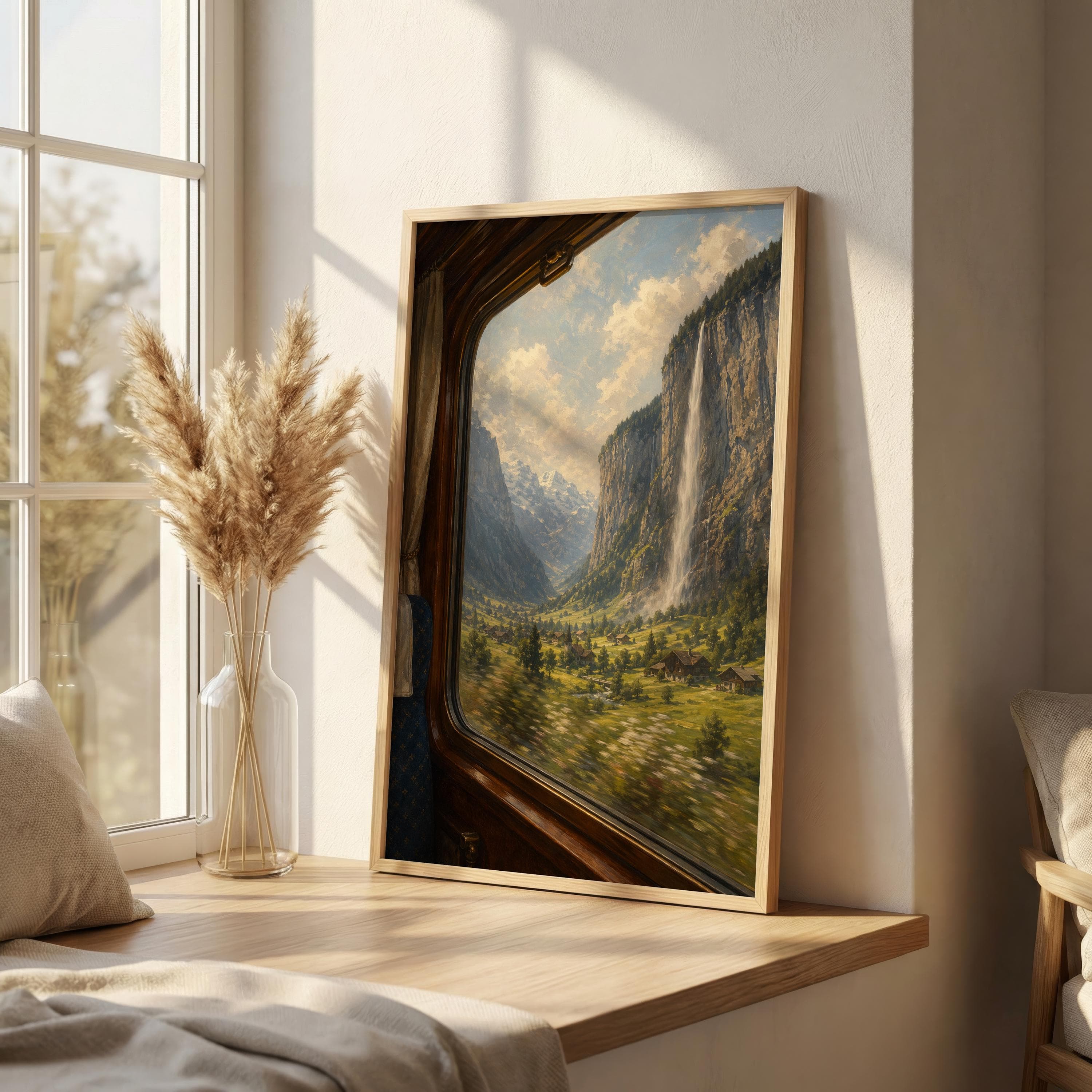 Lauterbrunnen Valley Train Window Print, Switzerland Wall Art, Swiss Alps Landscape, Alpine Travel Fine Art, Waterfall Mountain Poster - image 5