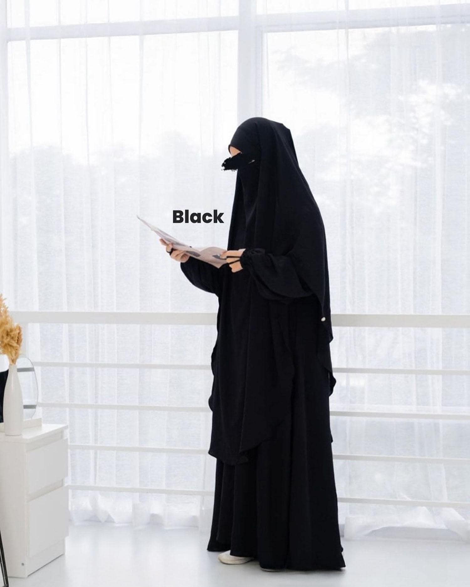 Modest Abaya Khimar Set: Azzura Crinkle Islamic Prayer Dress - image 5