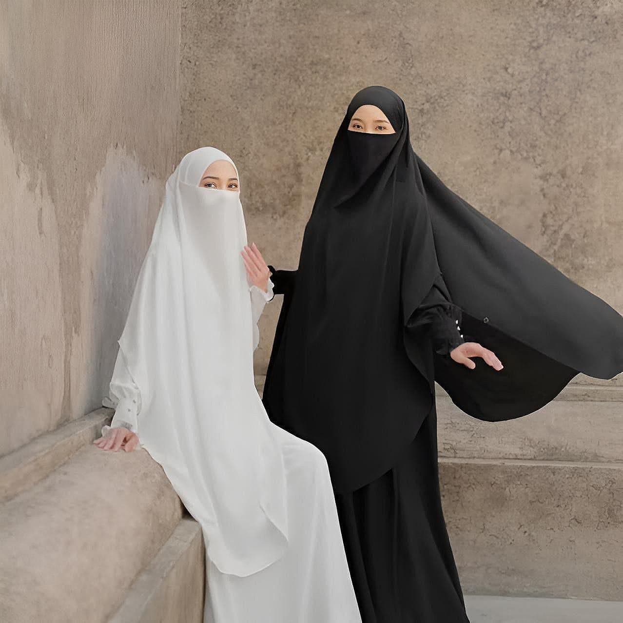 Luxury Anti UV Abaya French Khimar Set: Modest Muslim Prayer Outfit