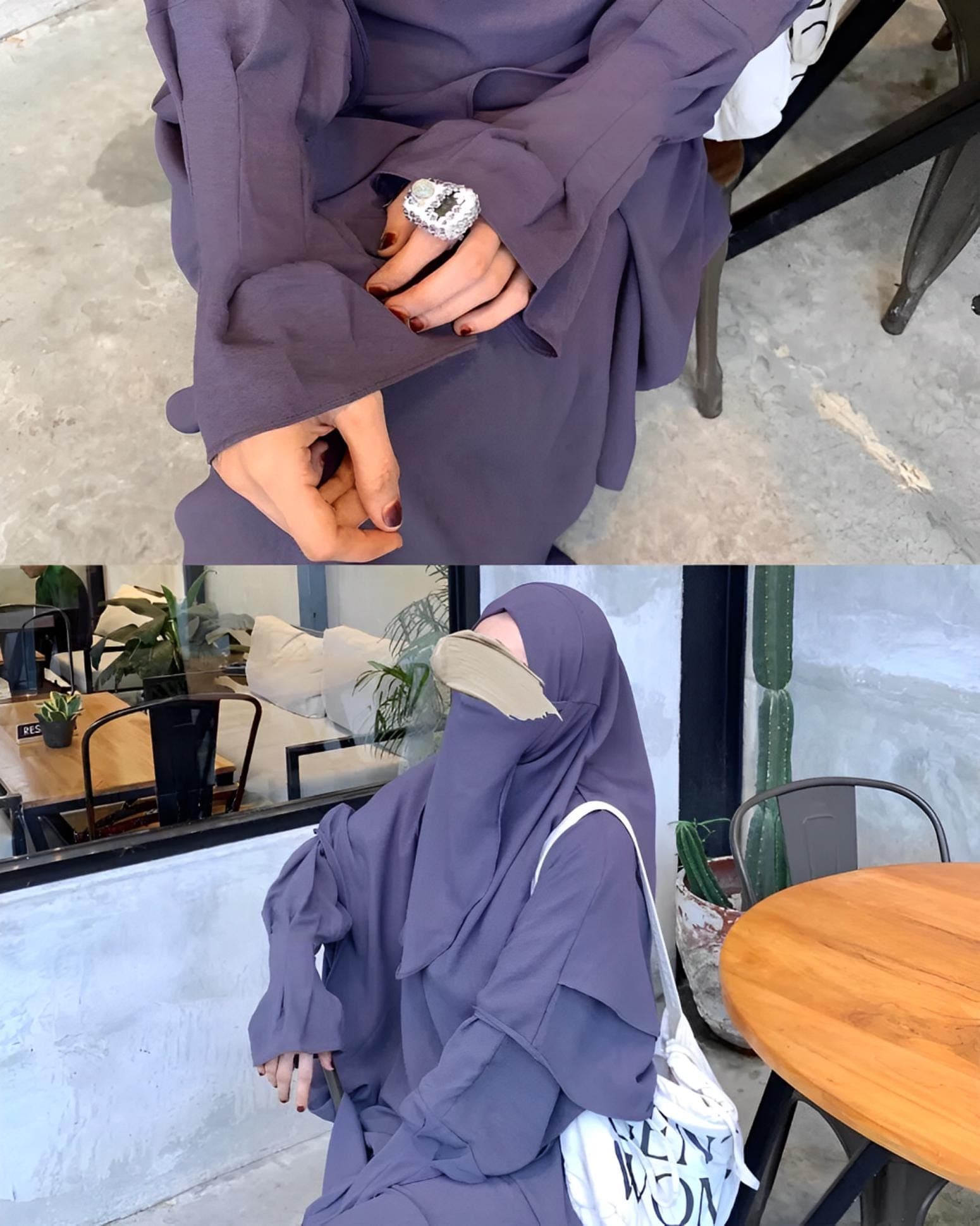 Modest Abaya French Khimar Set: Crinkle Airflow Islamic Dress - image 3