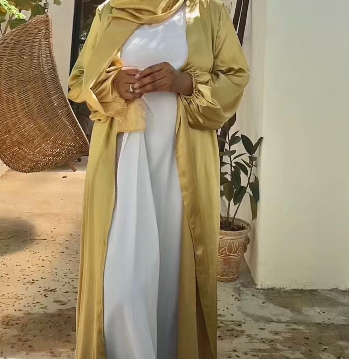 Luella Mustard Green Abaya
